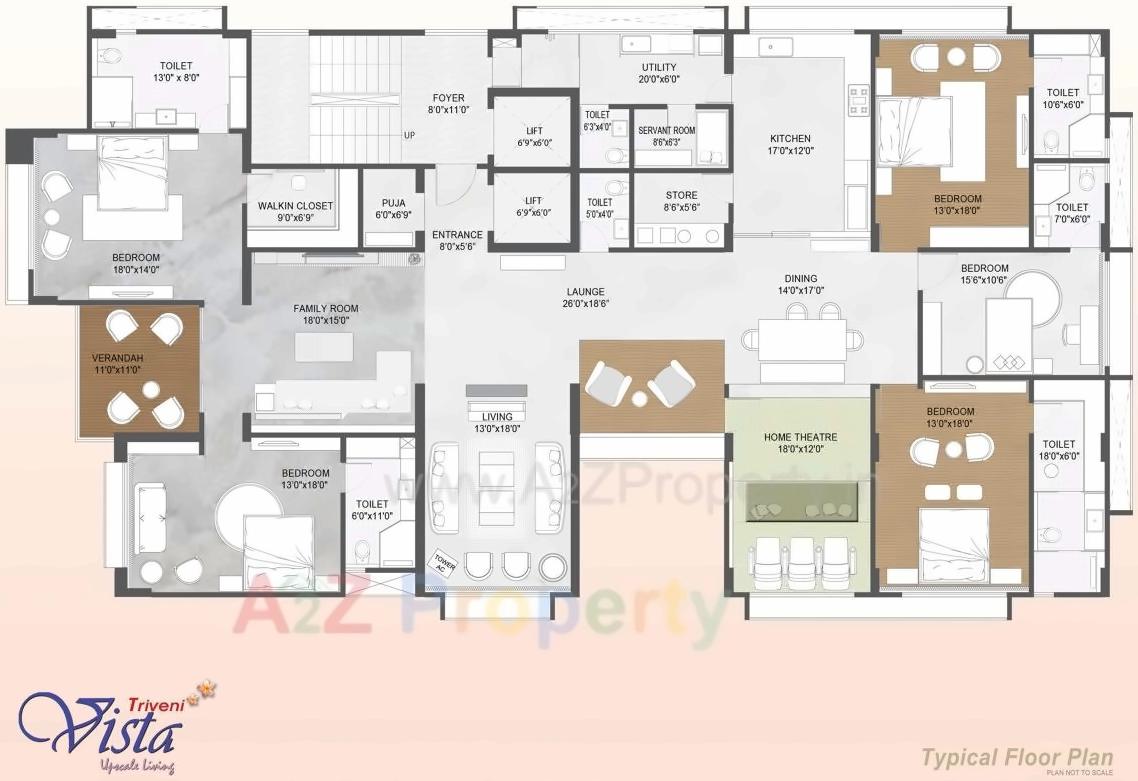Layout of real estate project Triveni Vista located at Kochrab, Ahmedabad, Gujarat