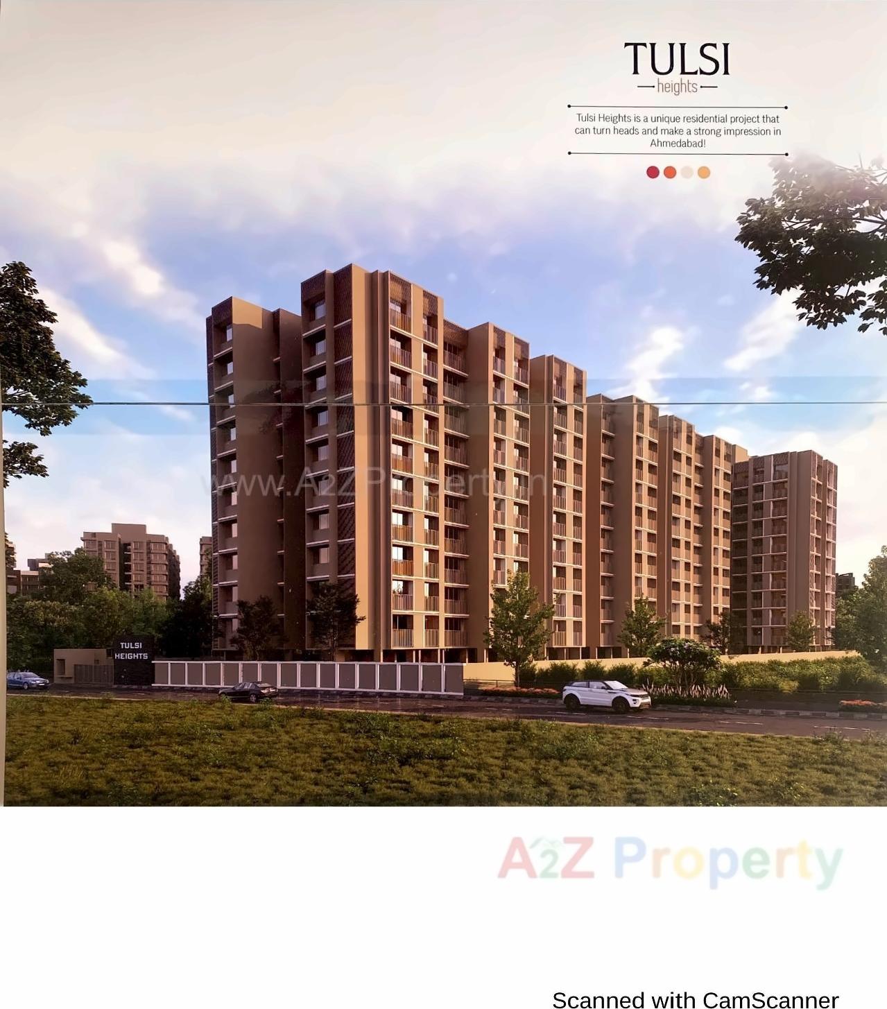 3D Elevation of real estate project Tulsi Heights located at Tragad, Ahmedabad, Gujarat