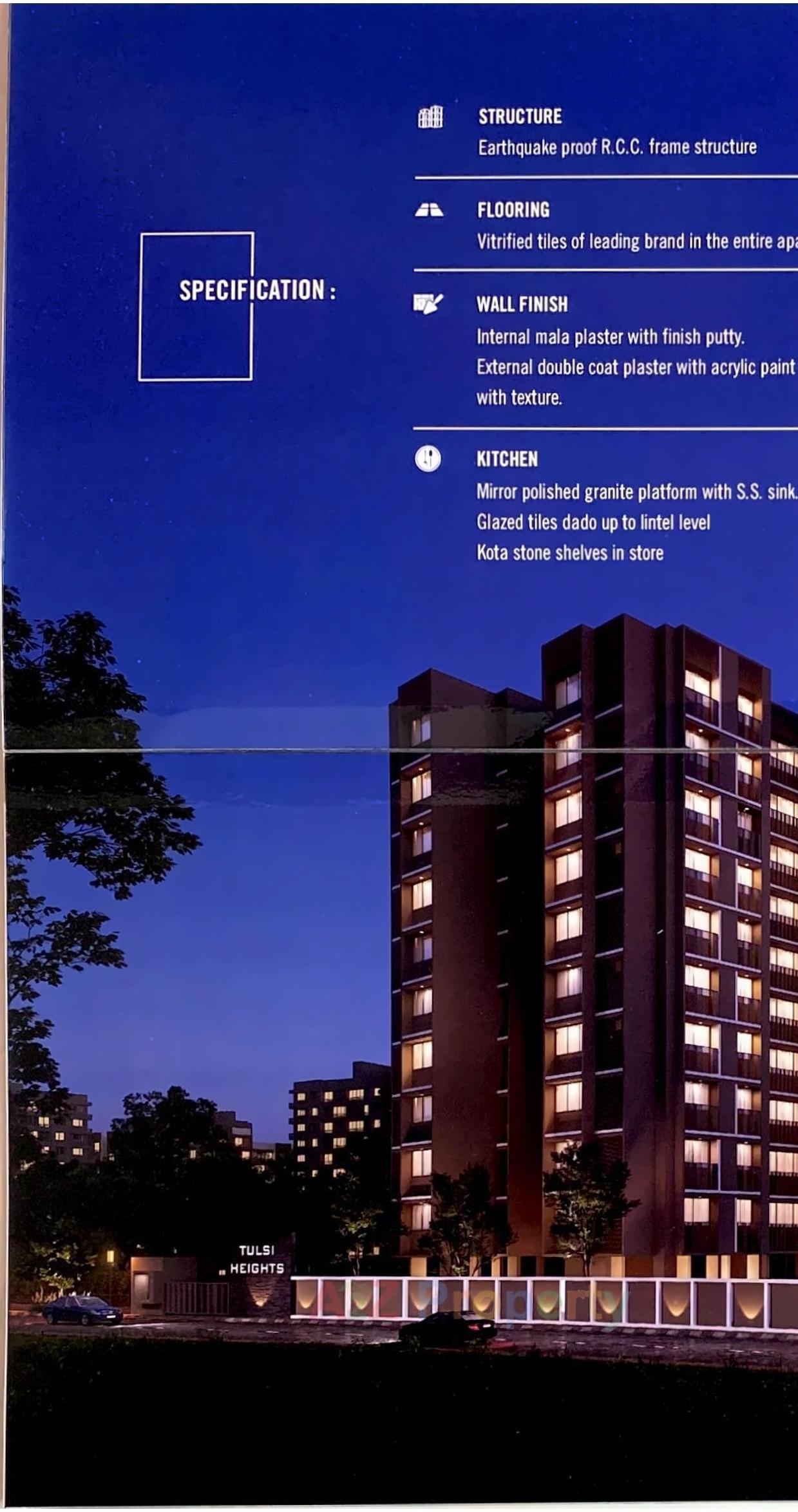 3D Elevation of real estate project Tulsi Heights located at Tragad, Ahmedabad, Gujarat