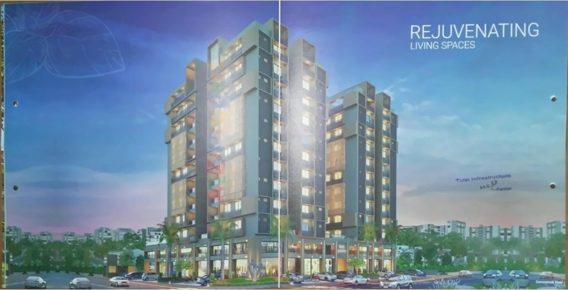 3D Elevation of real estate project Tulsi Parkview located at Shahwadi, Ahmedabad, Gujarat