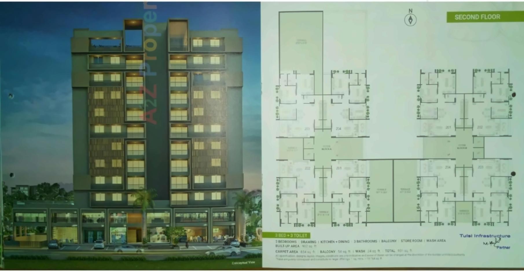 Layout of real estate project Tulsi Parkview located at Shahwadi, Ahmedabad, Gujarat
