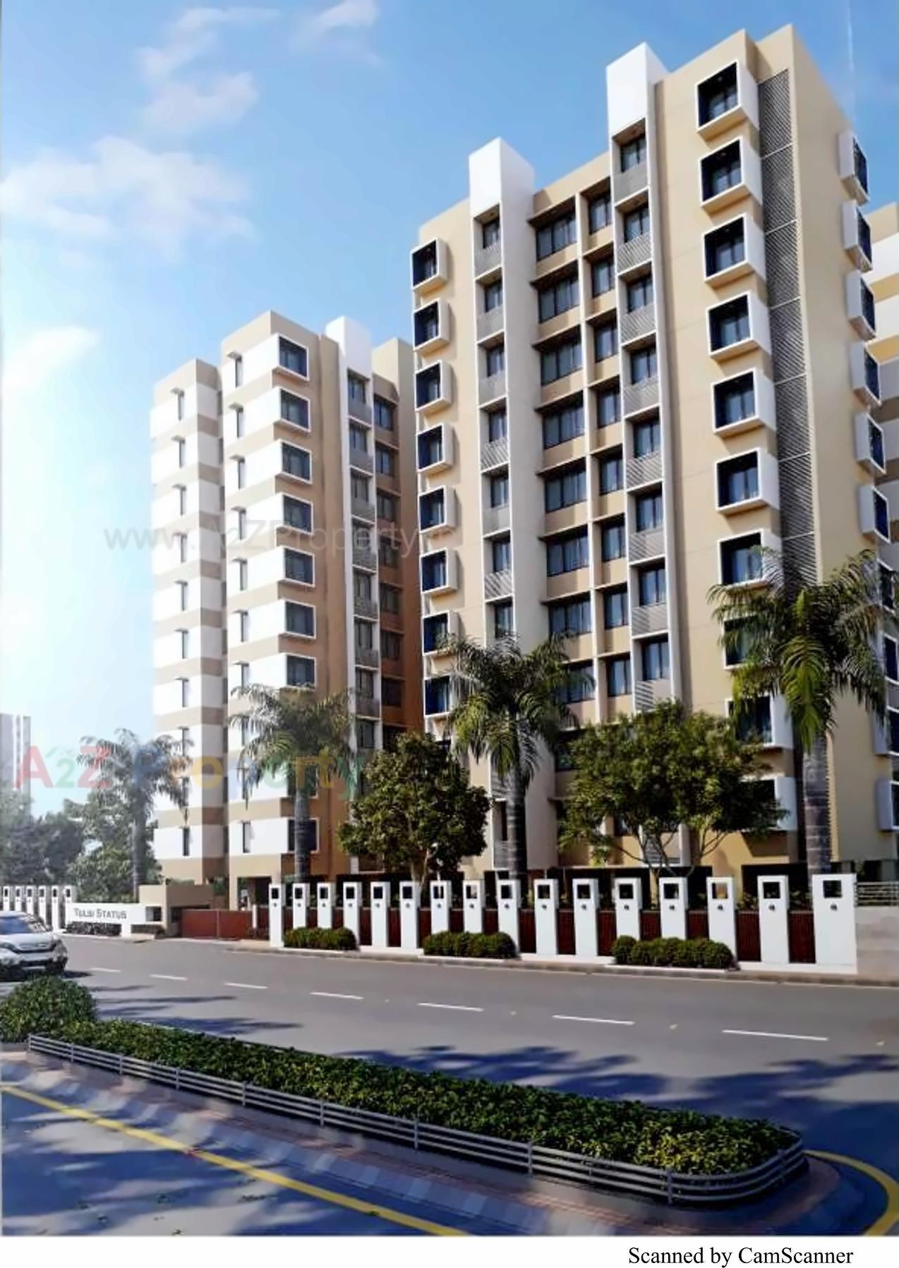 3D Elevation of real estate project Tulsi Status located at Tragad, Ahmedabad, Gujarat