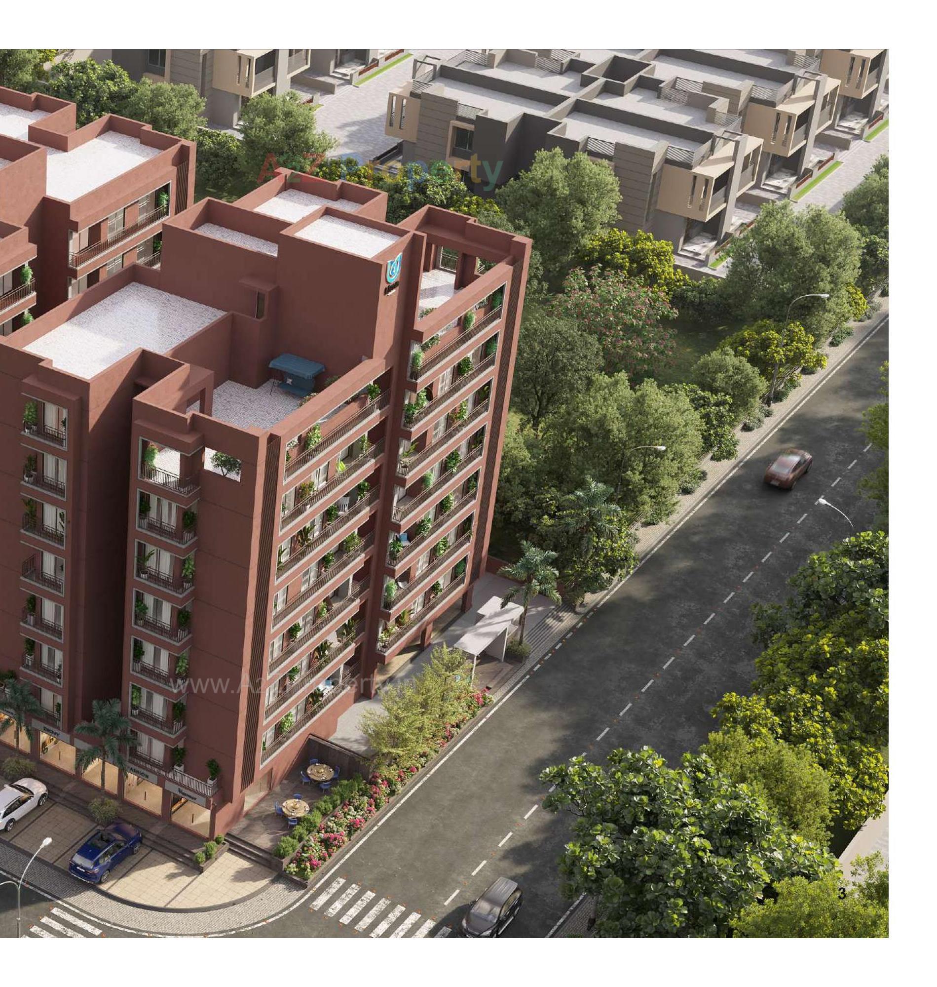 3D Elevation of real estate project Uma Shivam located at Sola, Ahmedabad, Gujarat