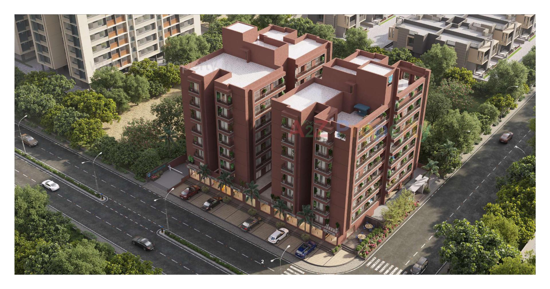 3D Elevation of real estate project Uma Shivam located at Sola, Ahmedabad, Gujarat