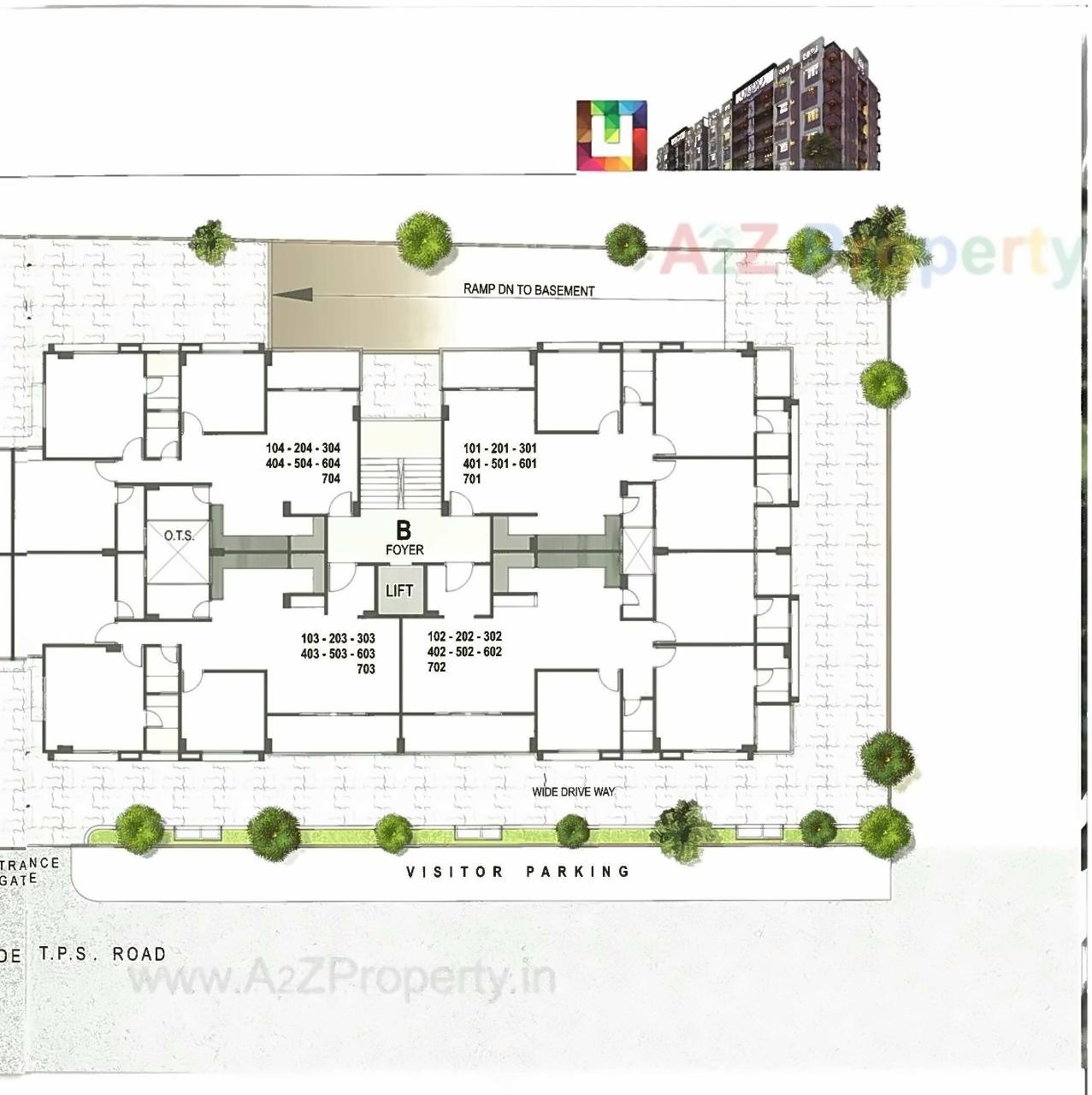 Layout of real estate project Uma Vihar Elysium located at Sola, Ahmedabad, Gujarat