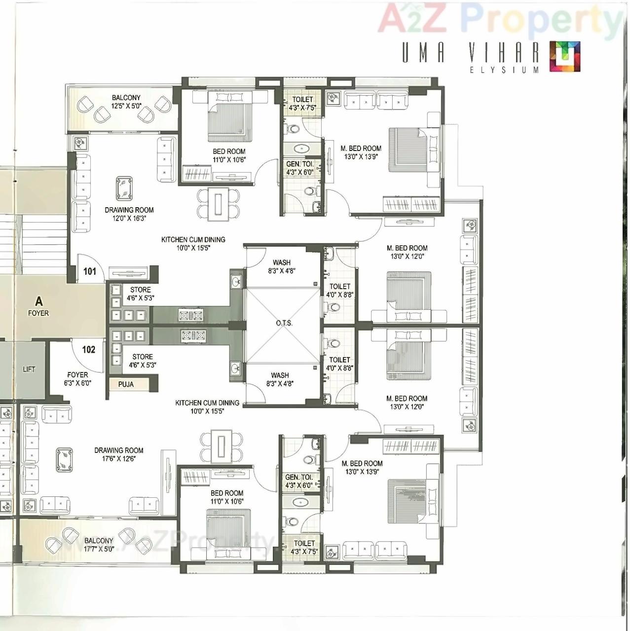 Layout of real estate project Uma Vihar Elysium located at Sola, Ahmedabad, Gujarat