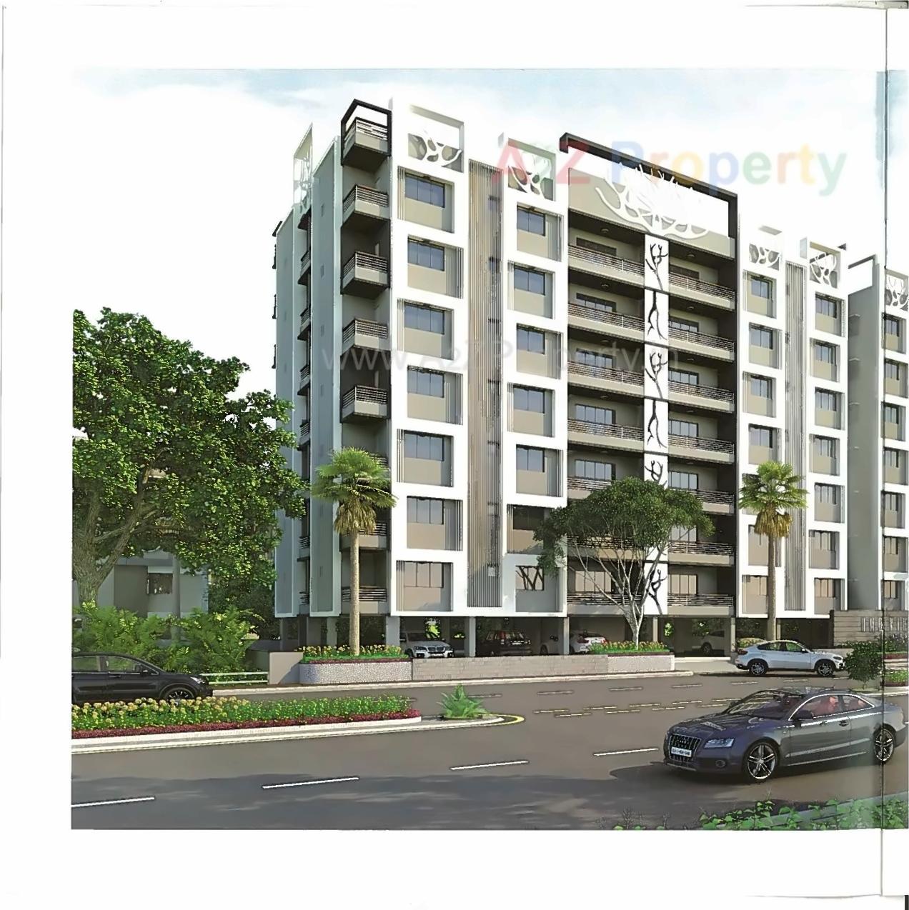 3D Elevation of real estate project Uma Vihar Elysium located at Sola, Ahmedabad, Gujarat
