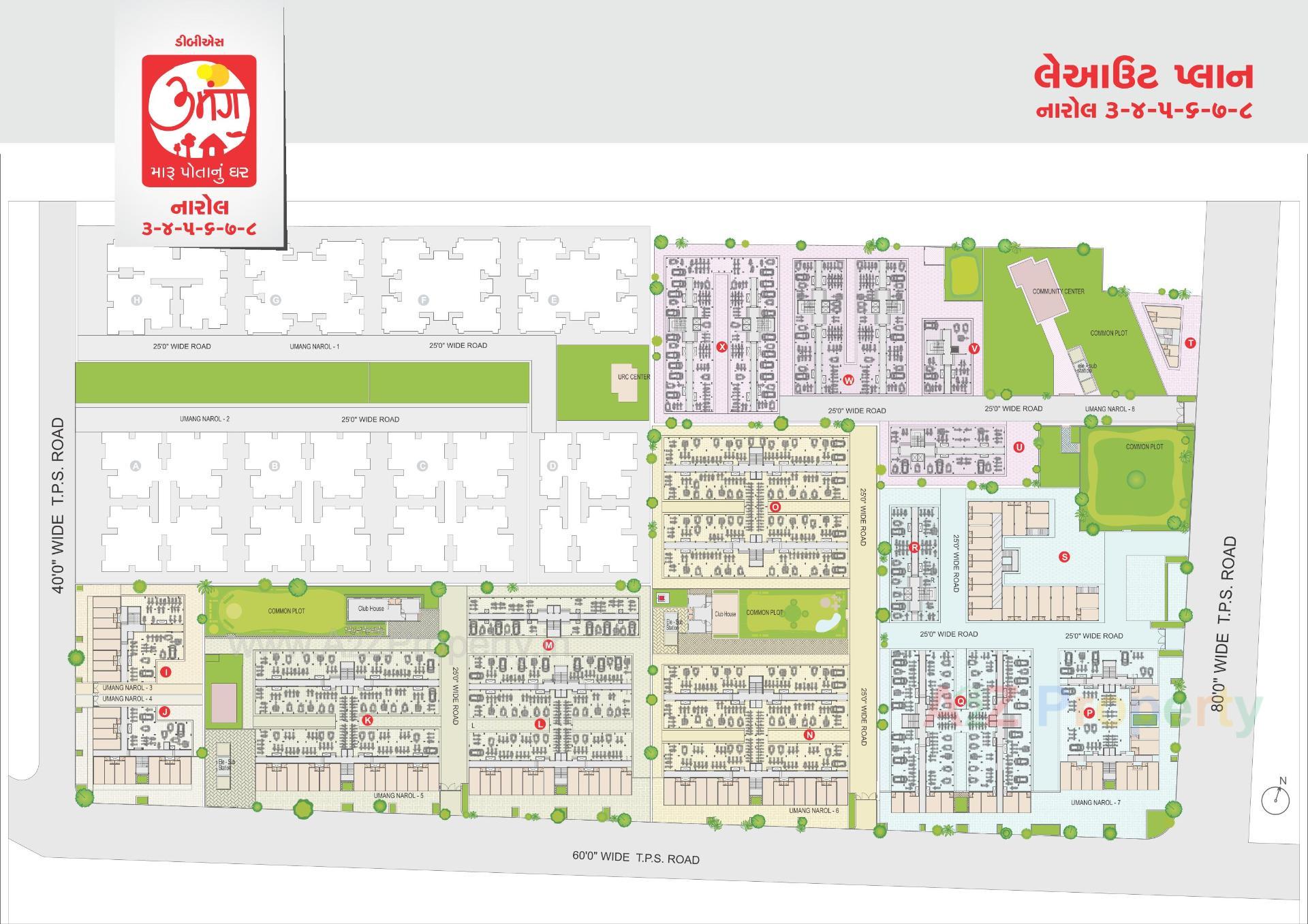 Layout of real estate project Umang Narol located at Narol, Ahmedabad, Gujarat