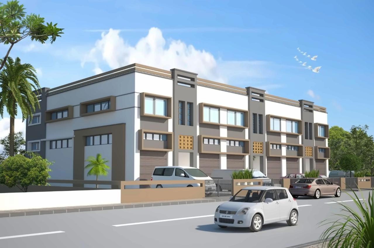 3D Elevation of real estate project Umisons Industries located at Naroda, Ahmedabad, Gujarat