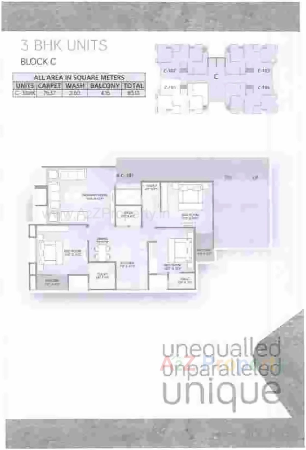 Layout of real estate project Unique Aashiyana located at Gota, Ahmedabad, Gujarat