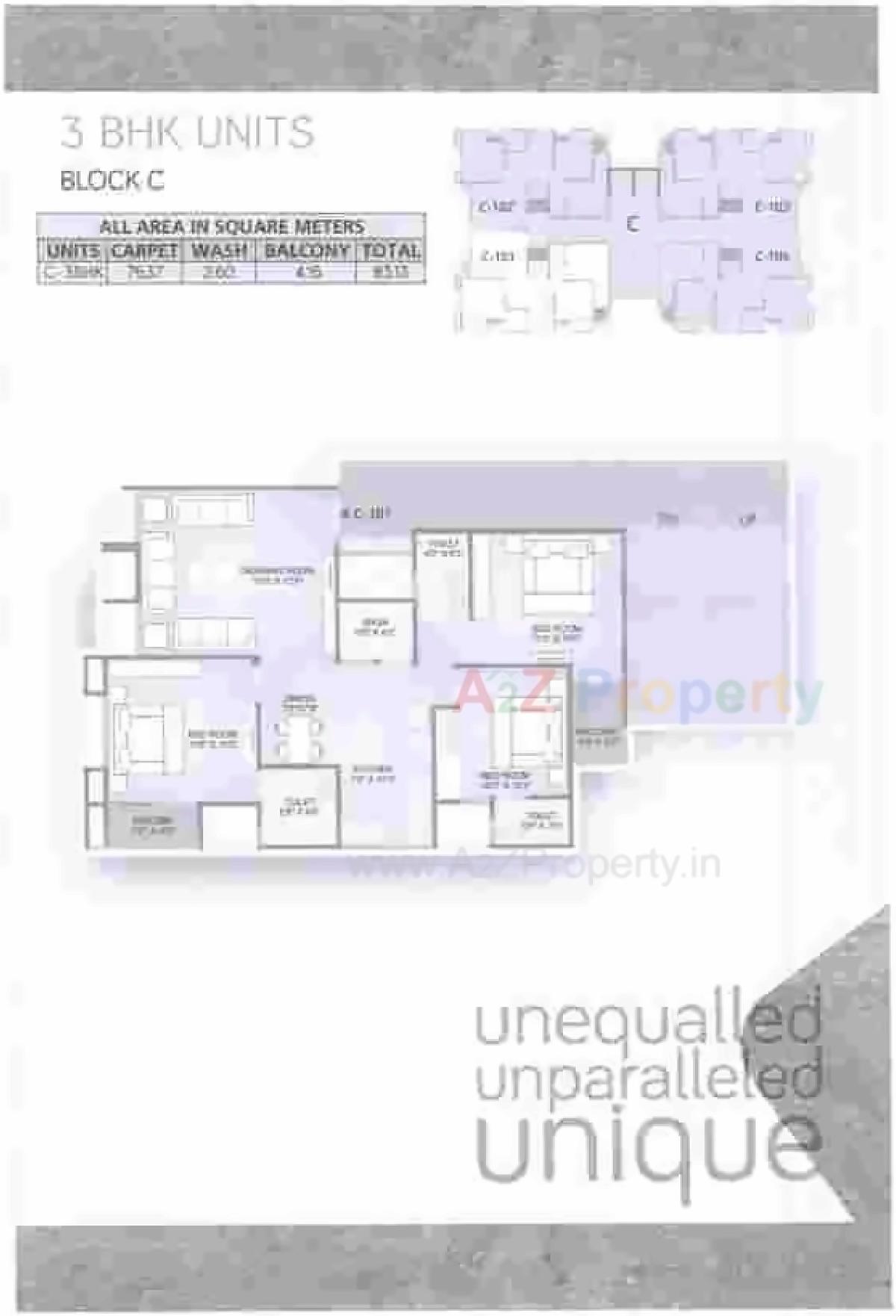 Layout of real estate project Unique Aashiyana located at Gota, Ahmedabad, Gujarat