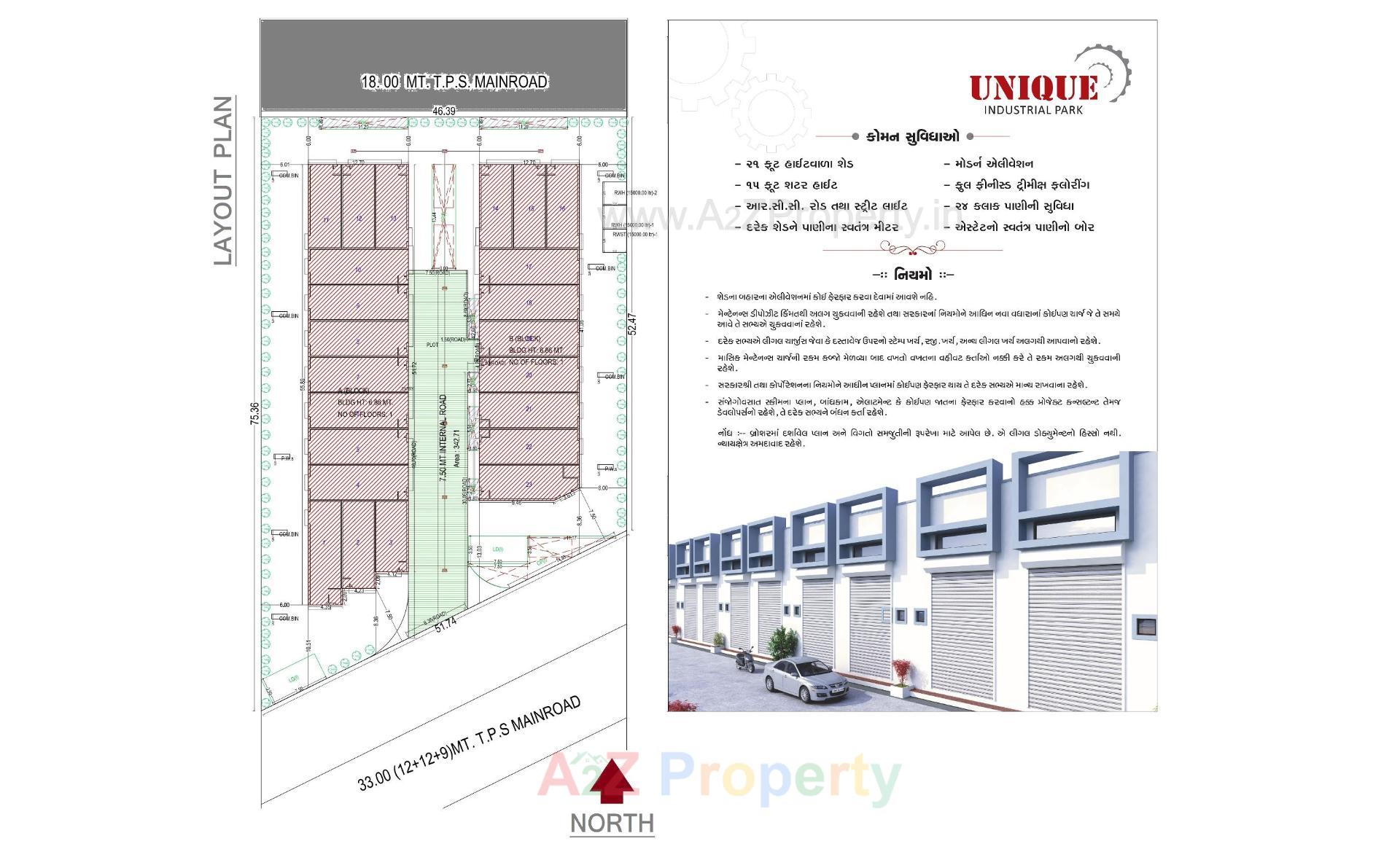  of real estate project Unique Industrial Park located at Ramol, Ahmedabad, Gujarat