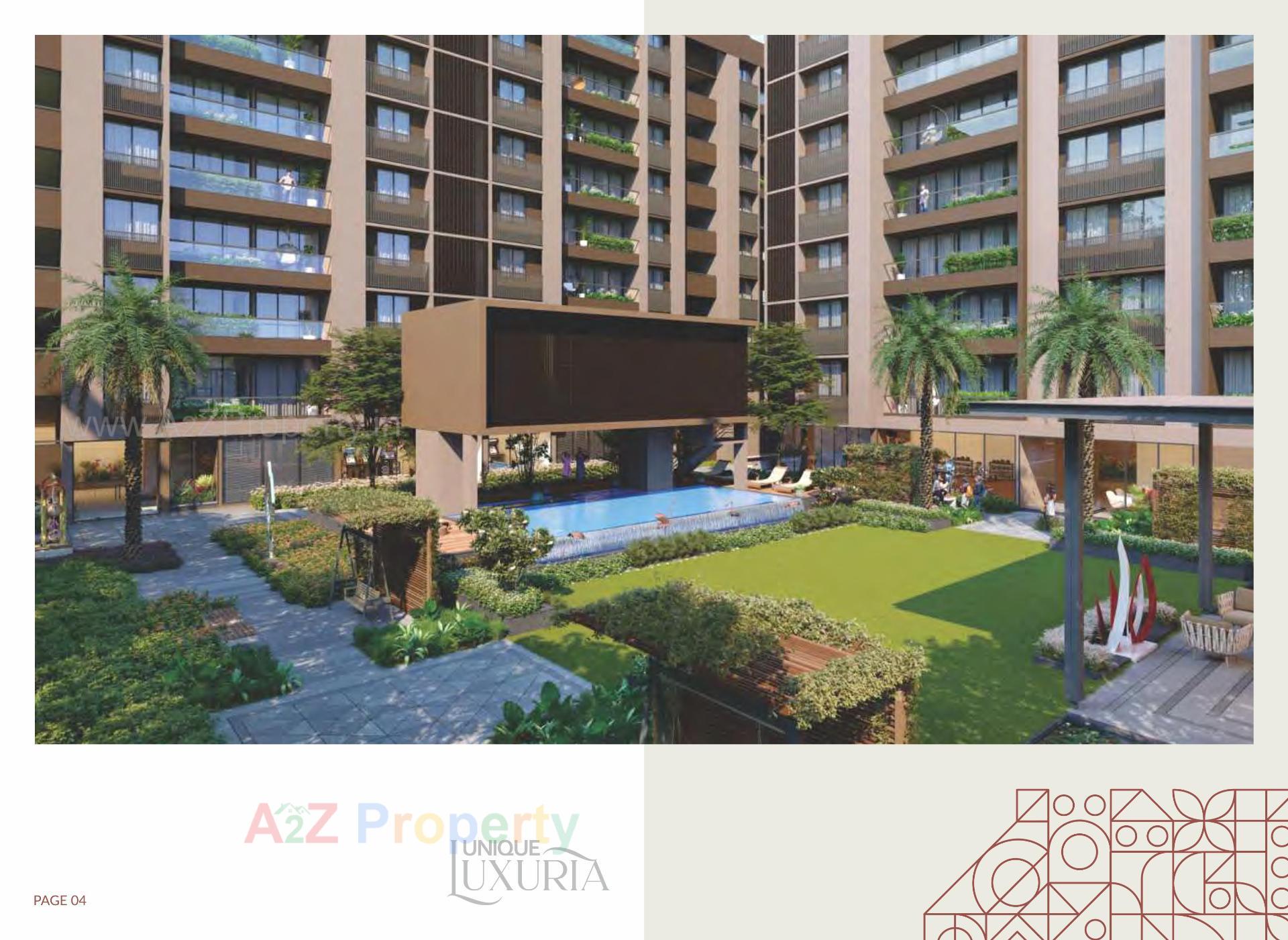 3D Elevation of real estate project Unique Luxuria located at Gota, Ahmedabad, Gujarat