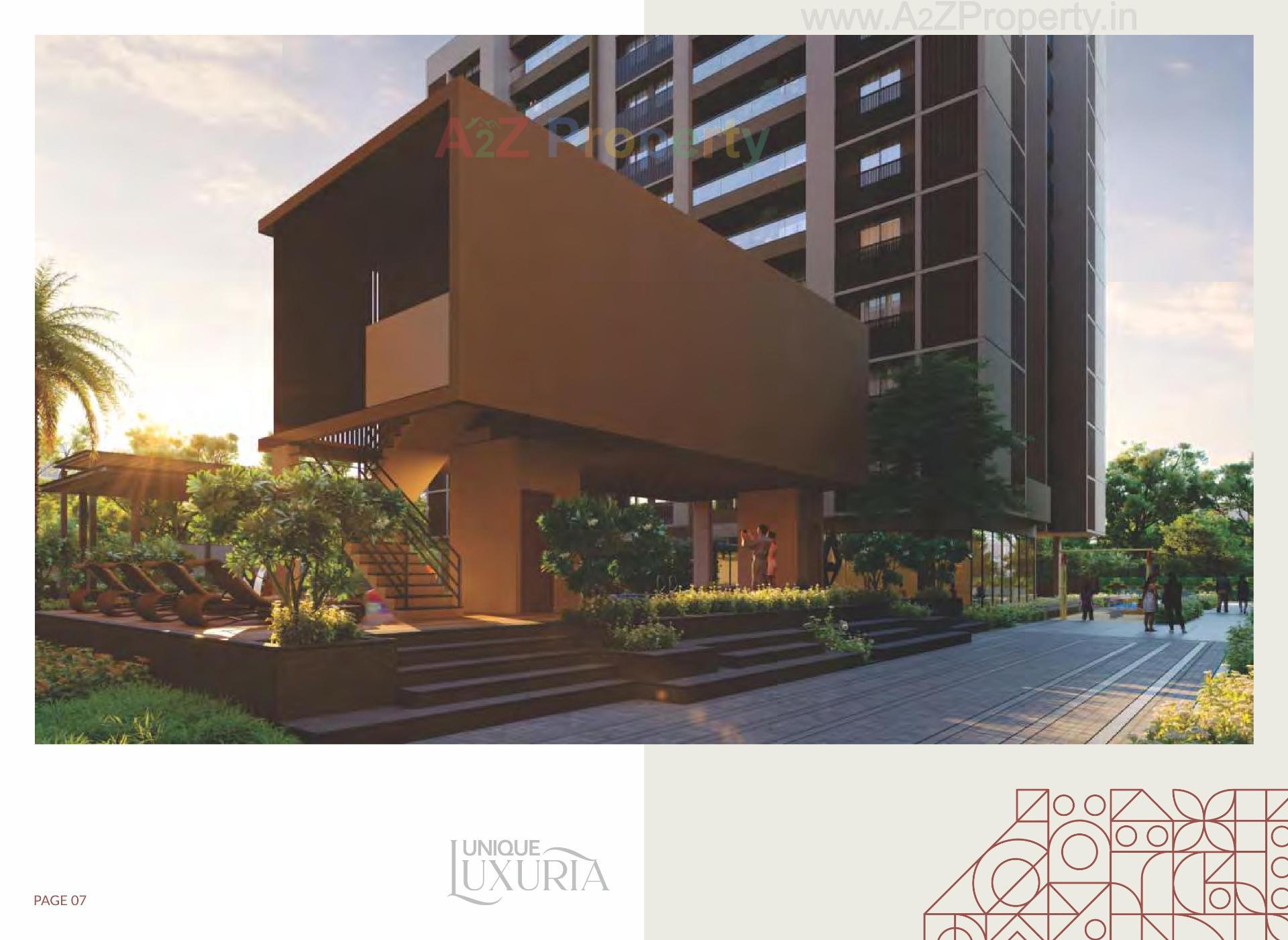 3D Elevation of real estate project Unique Luxuria located at Gota, Ahmedabad, Gujarat