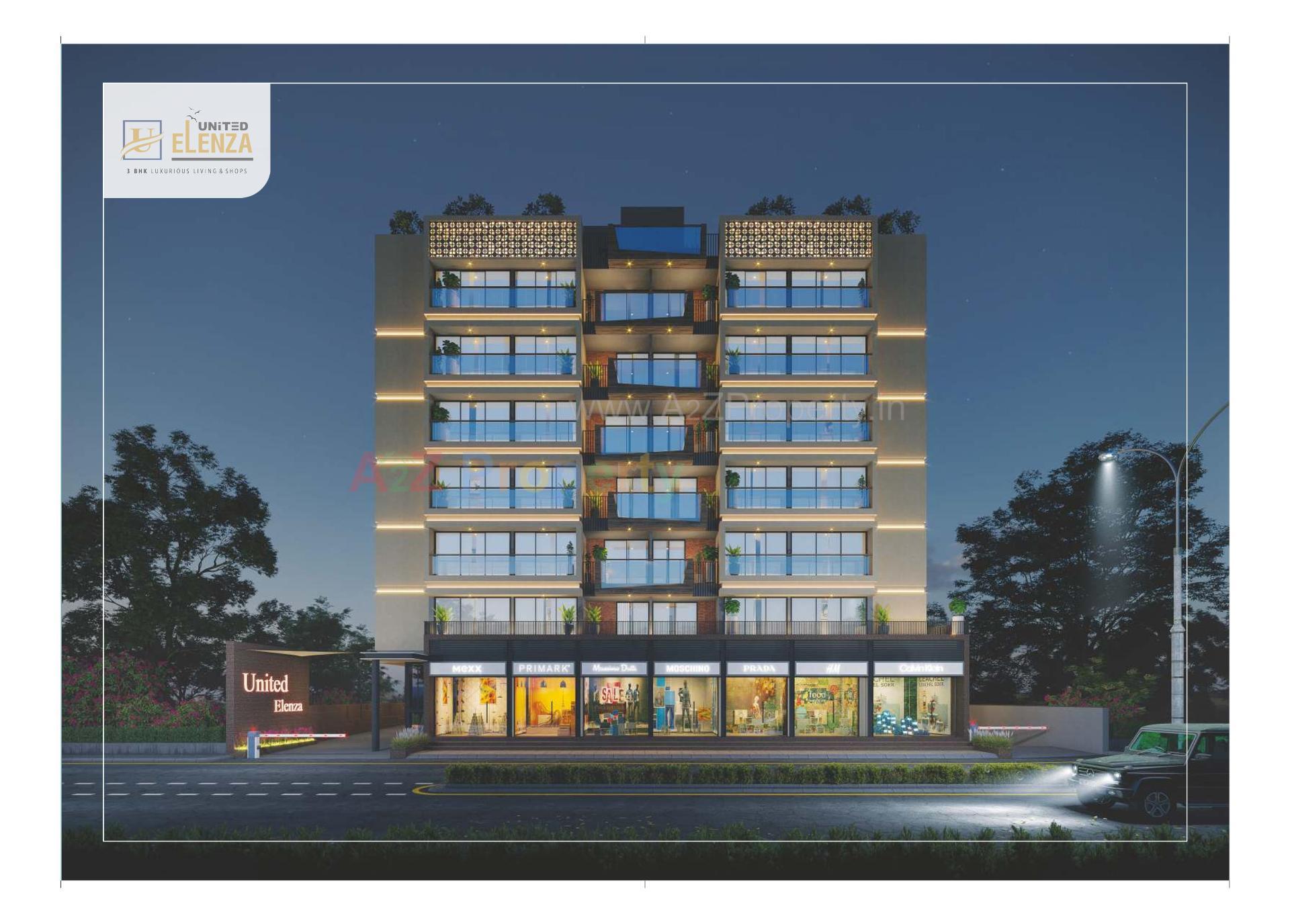 3D Elevation of real estate project United Elenza located at Chandkheda, Ahmedabad, Gujarat