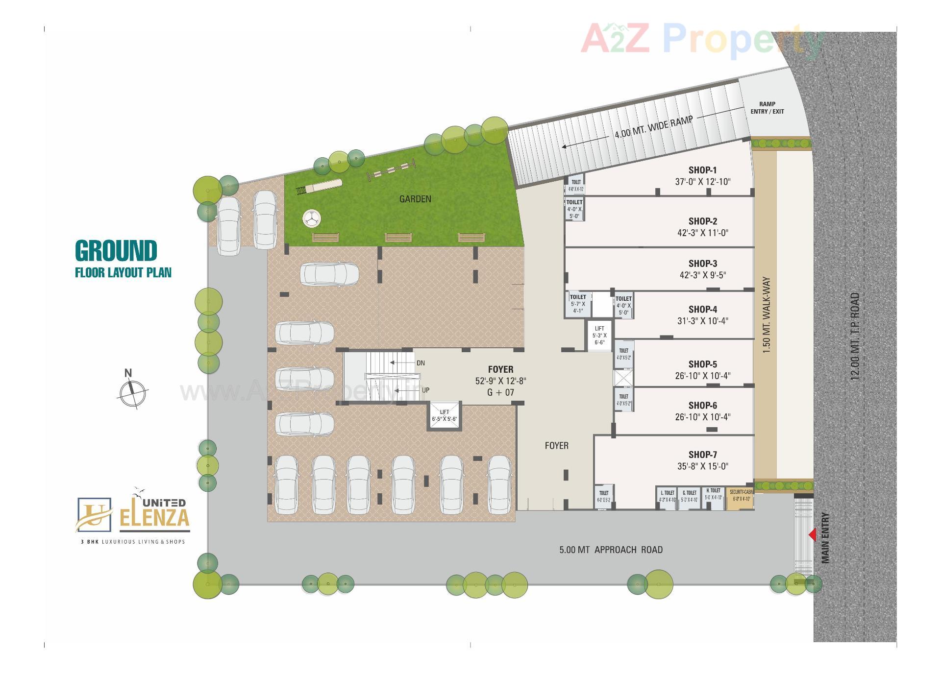 Layout of real estate project United Elenza located at Chandkheda, Ahmedabad, Gujarat