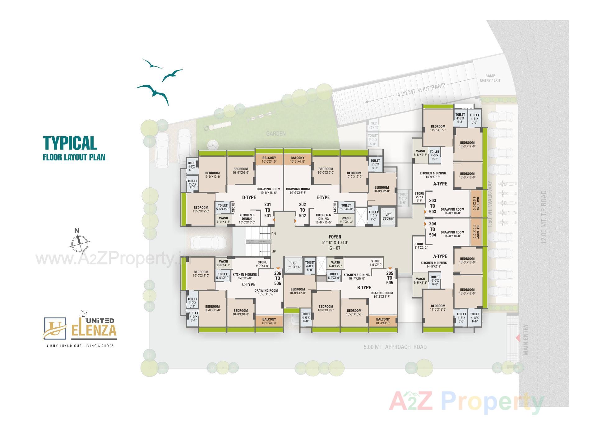 Layout of real estate project United Elenza located at Chandkheda, Ahmedabad, Gujarat