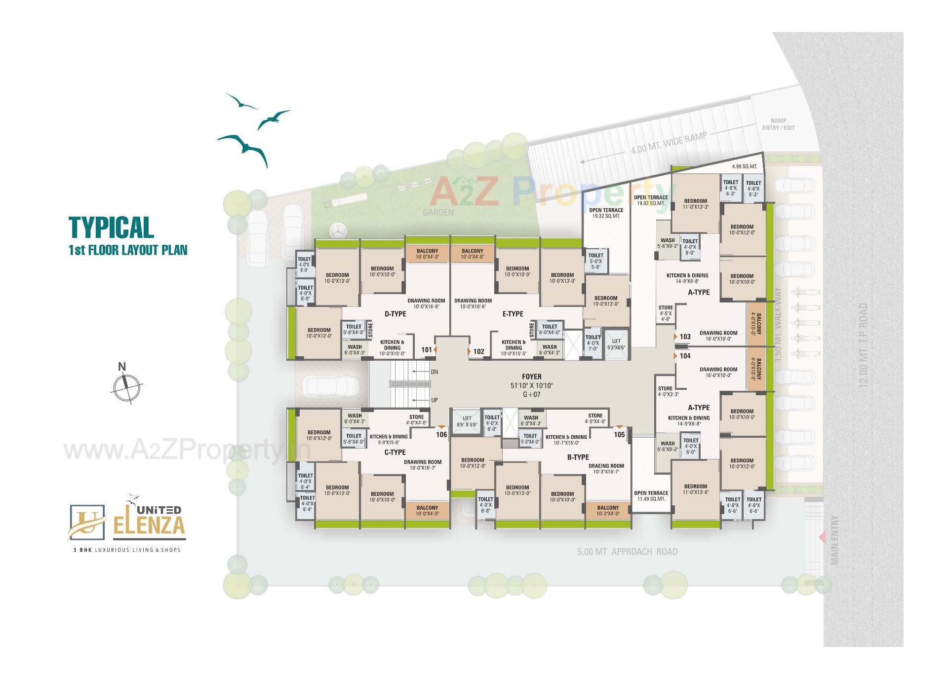 Layout of real estate project United Elenza located at Chandkheda, Ahmedabad, Gujarat