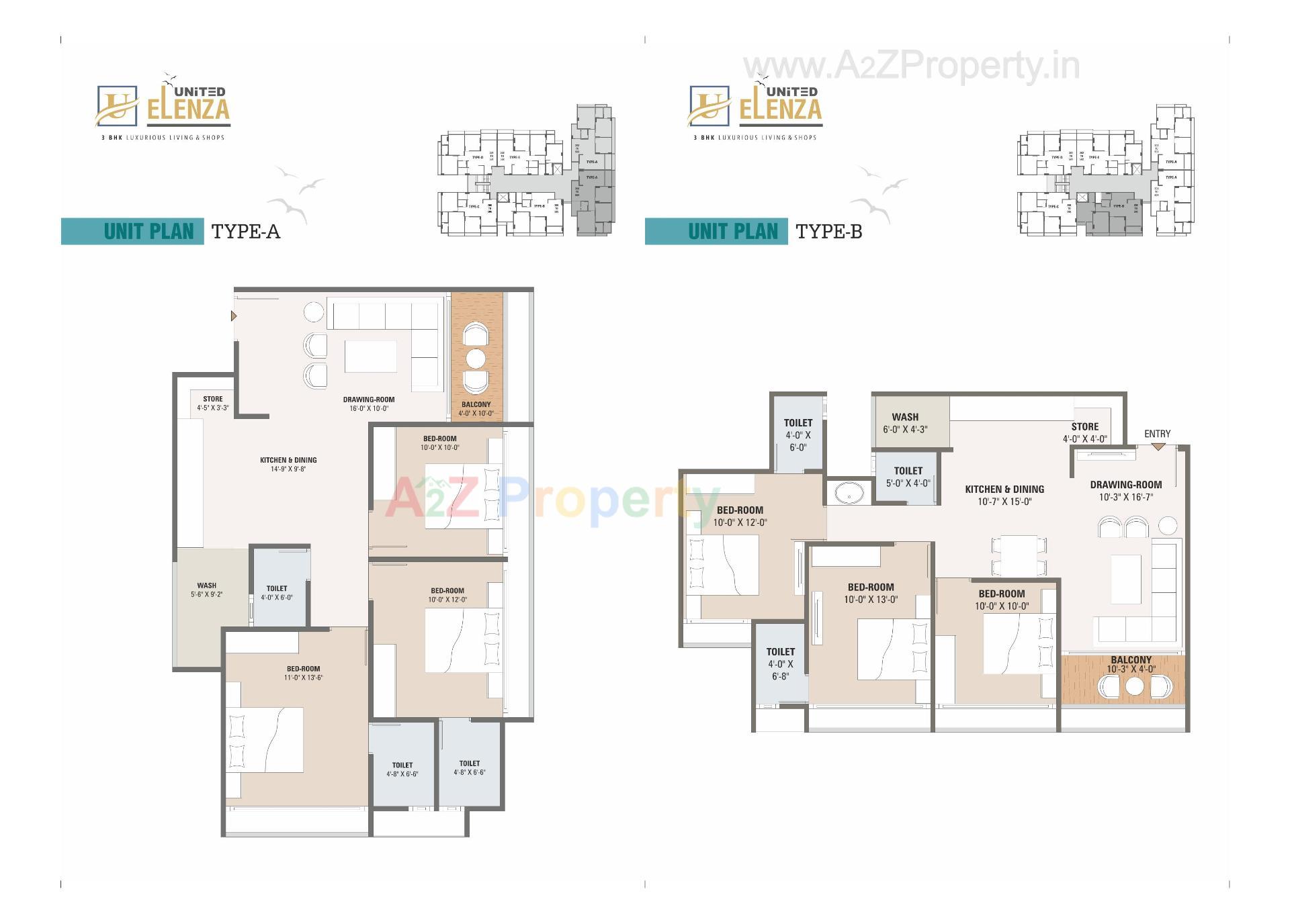 Layout of real estate project United Elenza located at Chandkheda, Ahmedabad, Gujarat