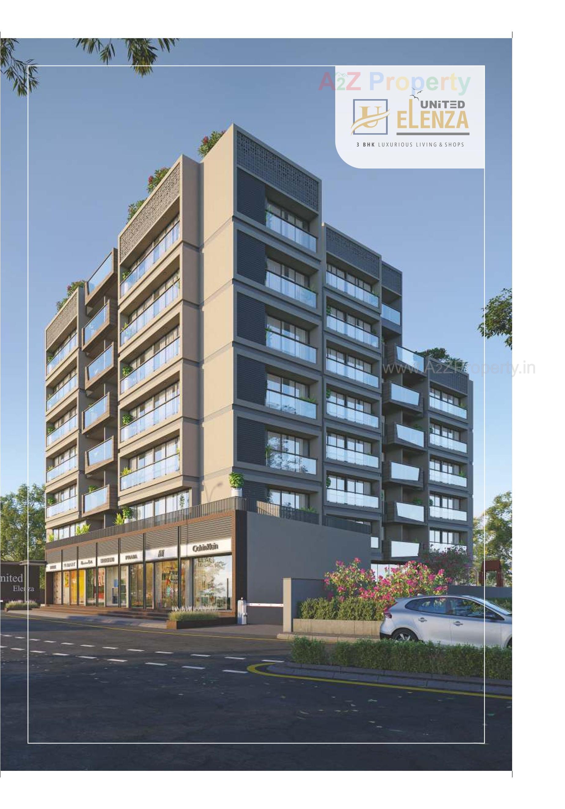 3D Elevation of real estate project United Elenza located at Chandkheda, Ahmedabad, Gujarat