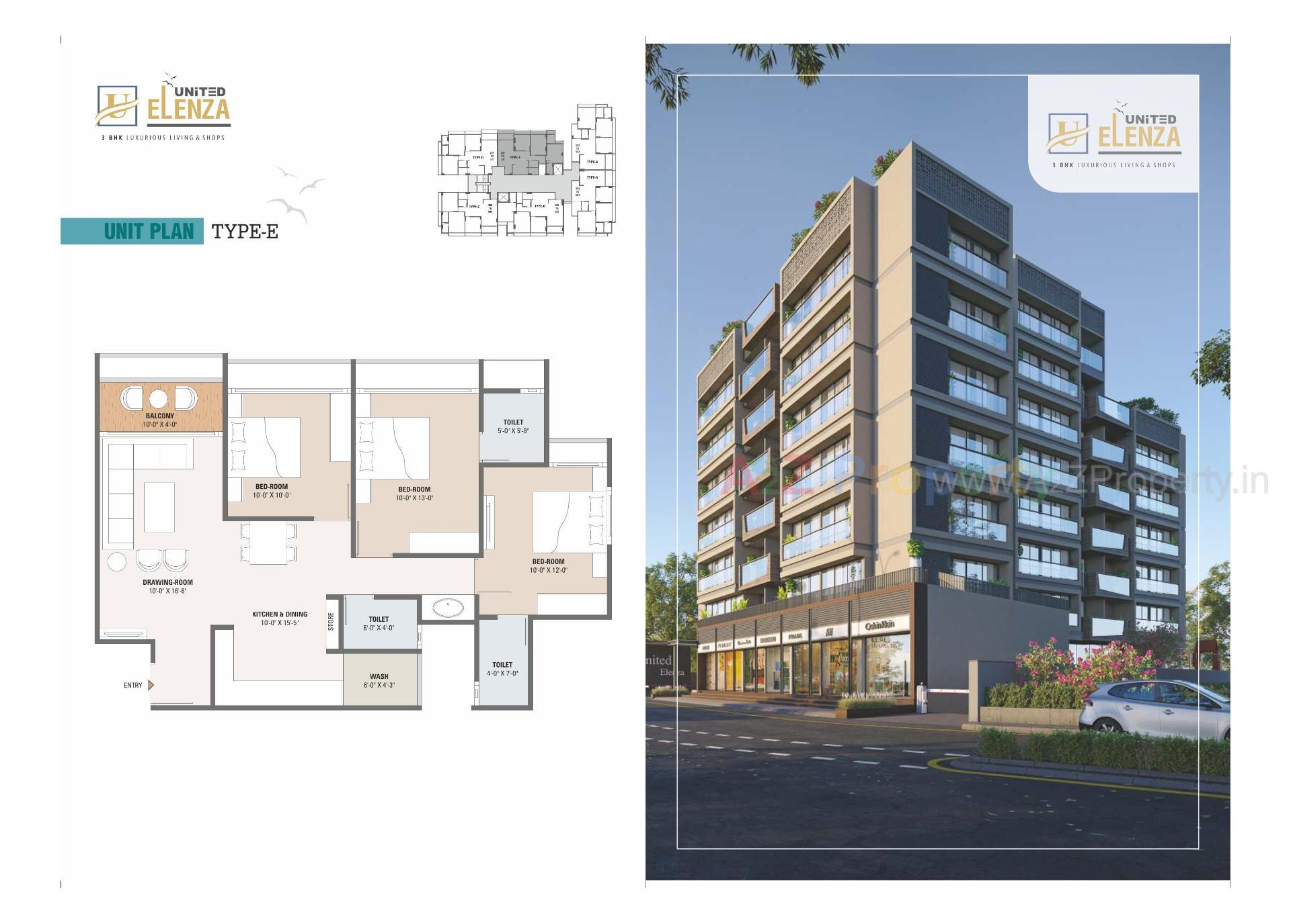 Layout of real estate project United Elenza located at Chandkheda, Ahmedabad, Gujarat