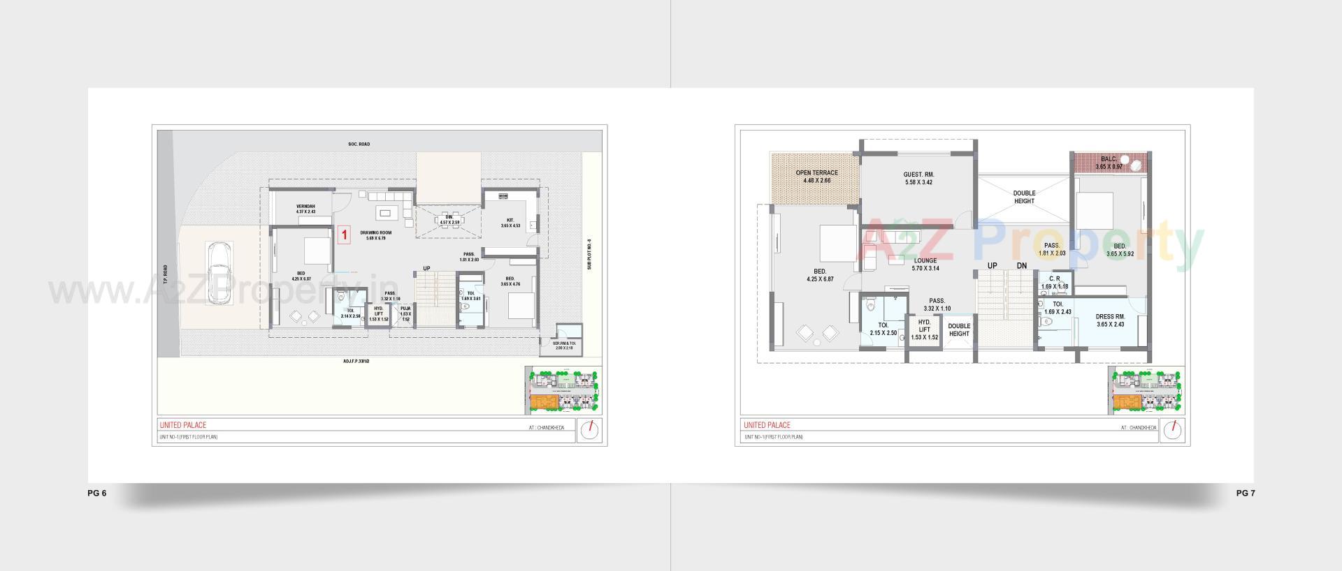 Layout of real estate project United Palace located at Chandkheda, Ahmedabad, Gujarat