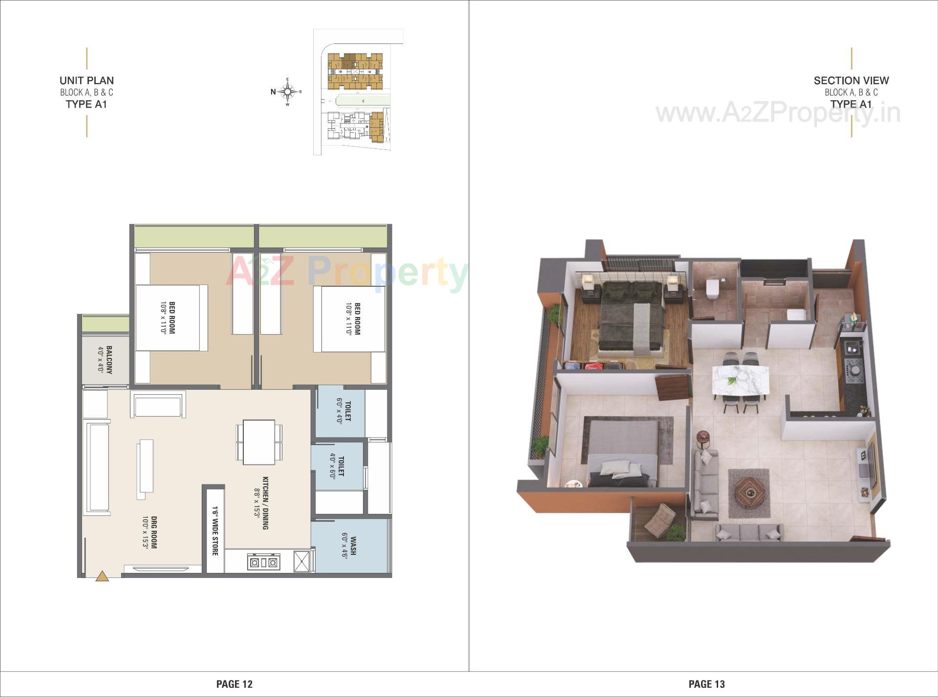 Layout of real estate project United Skydale located at Ahmedabad, Ahmedabad, Gujarat