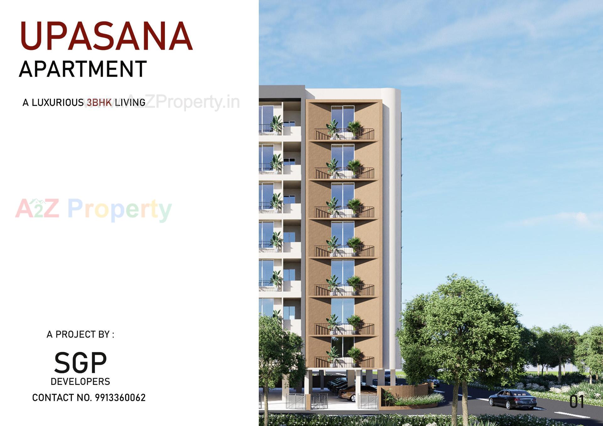 3D Elevation of real estate project Upasana Apartment located at Paldi, Ahmedabad, Gujarat