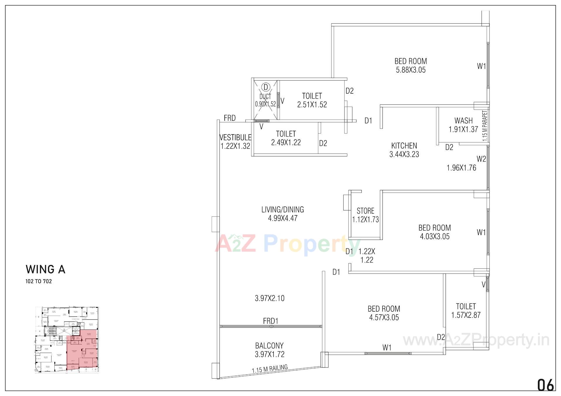 Layout of real estate project Upasana Apartment located at Paldi, Ahmedabad, Gujarat