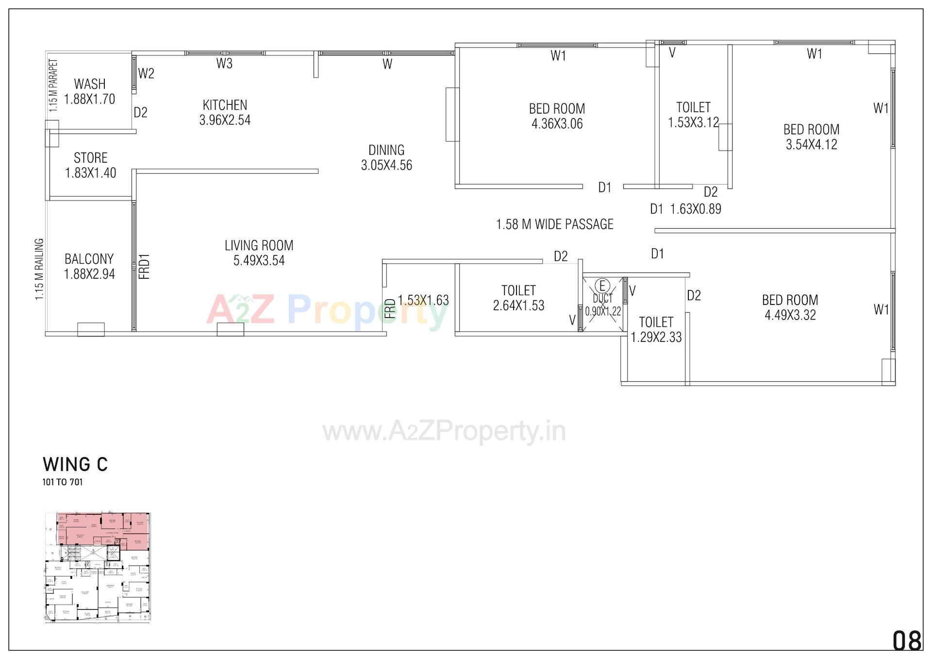 Layout of real estate project Upasana Apartment located at Paldi, Ahmedabad, Gujarat