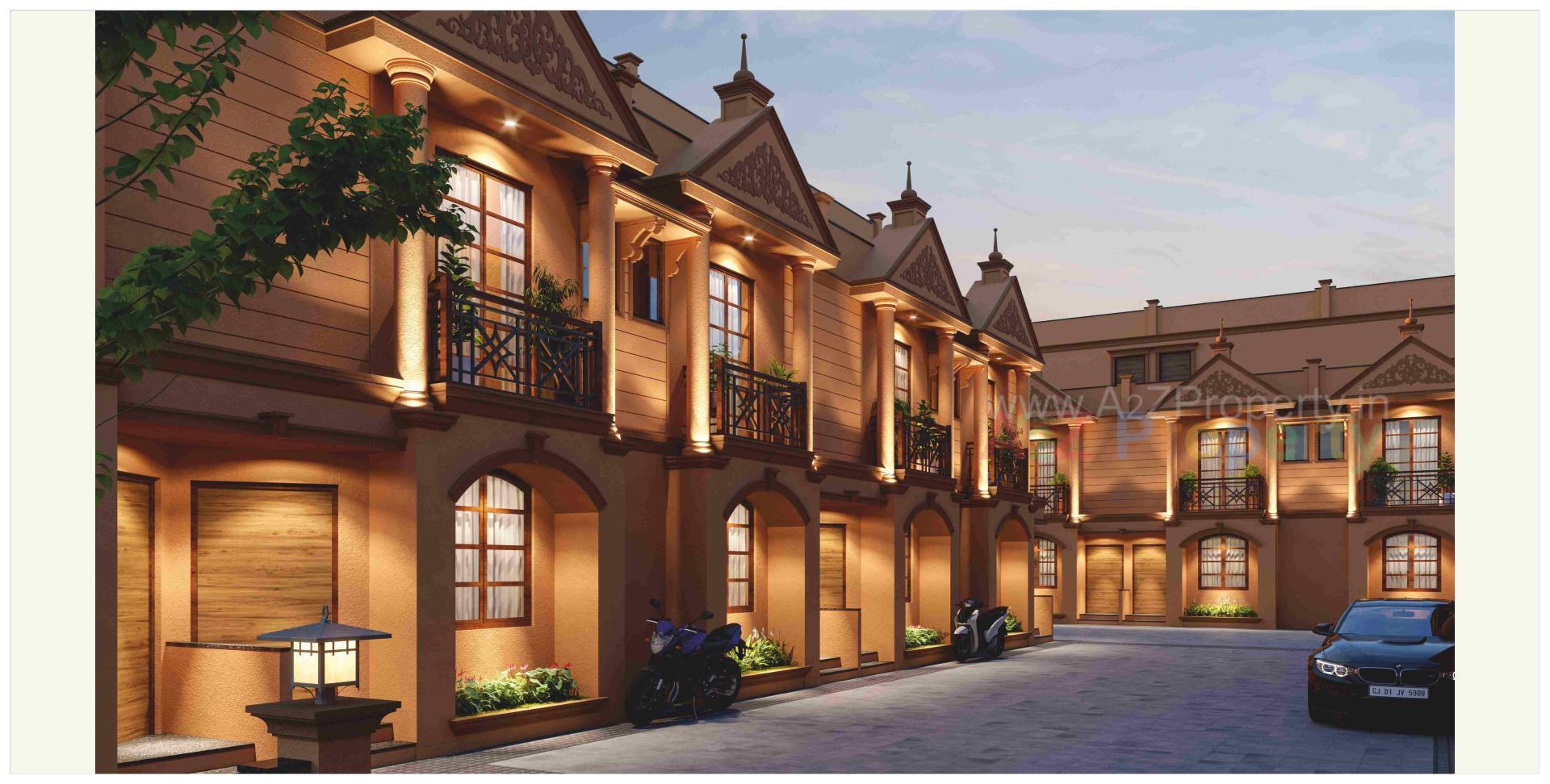 3D Elevation of real estate project Upavan Villa located at Laxmipura, Ahmedabad, Gujarat