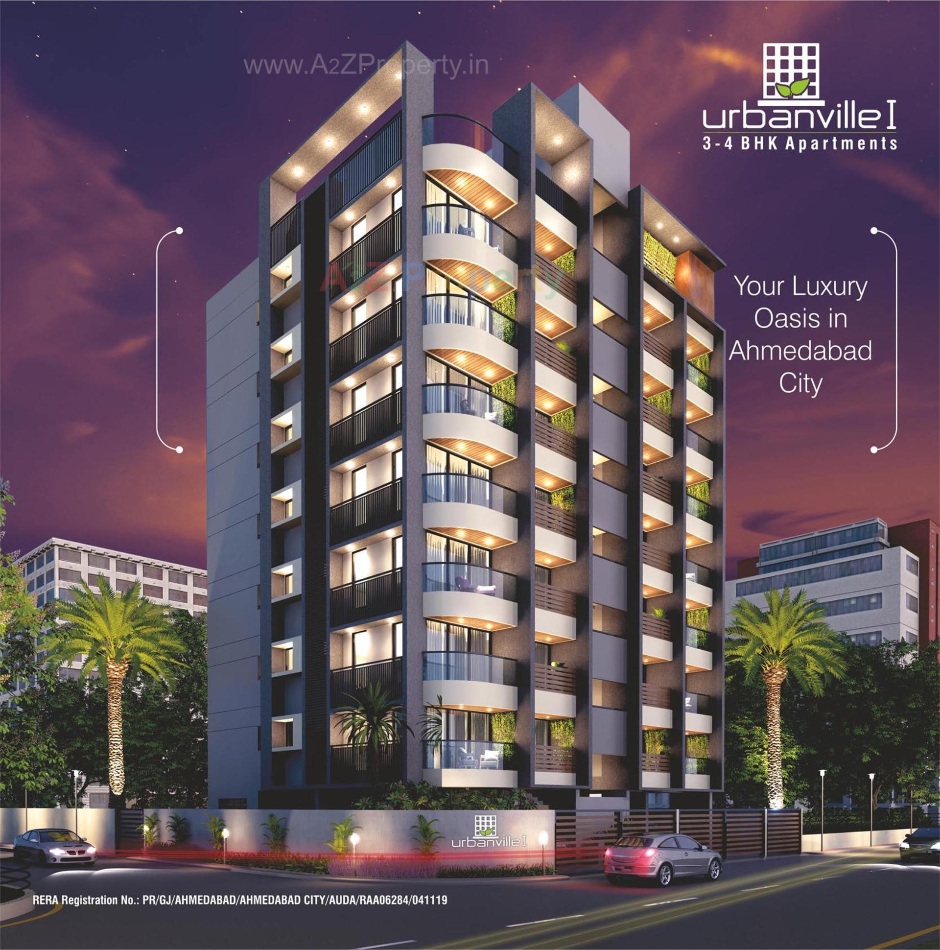 3D Elevation of real estate project Urbanville located at Thaltej, Ahmedabad, Gujarat
