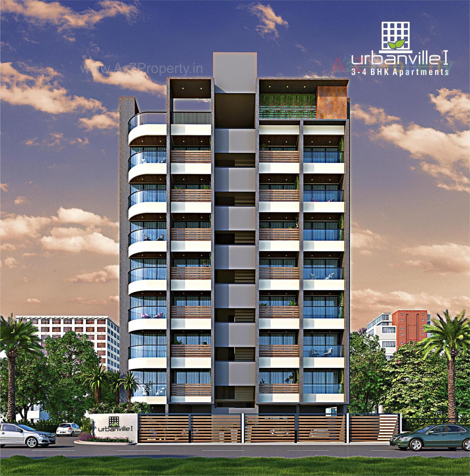 3D Elevation of real estate project Urbanville located at Thaltej, Ahmedabad, Gujarat