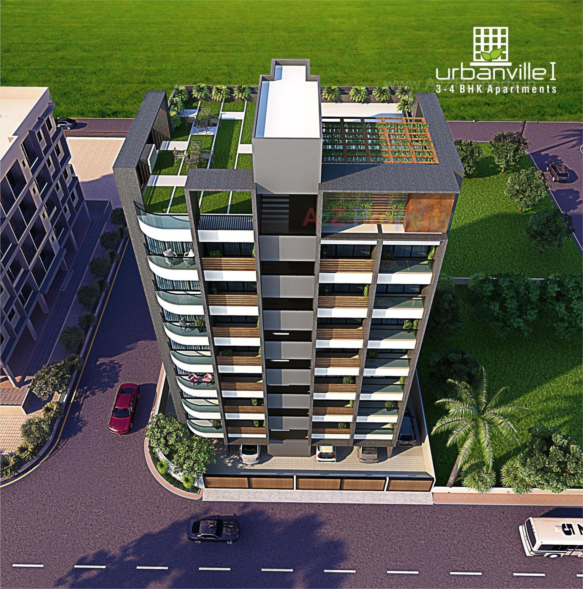 3D Elevation of real estate project Urbanville located at Thaltej, Ahmedabad, Gujarat