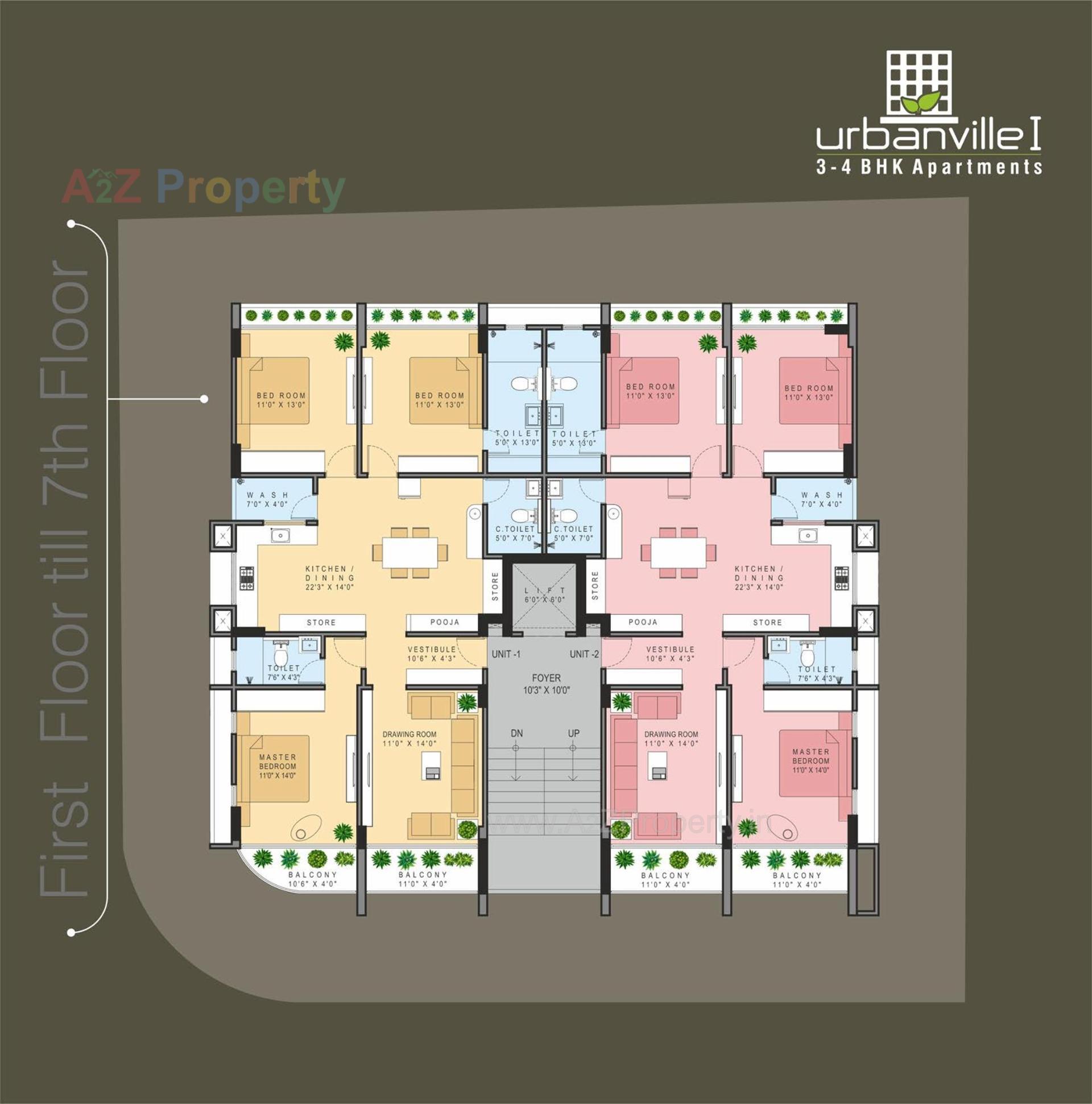 Layout of real estate project Urbanville located at Thaltej, Ahmedabad, Gujarat