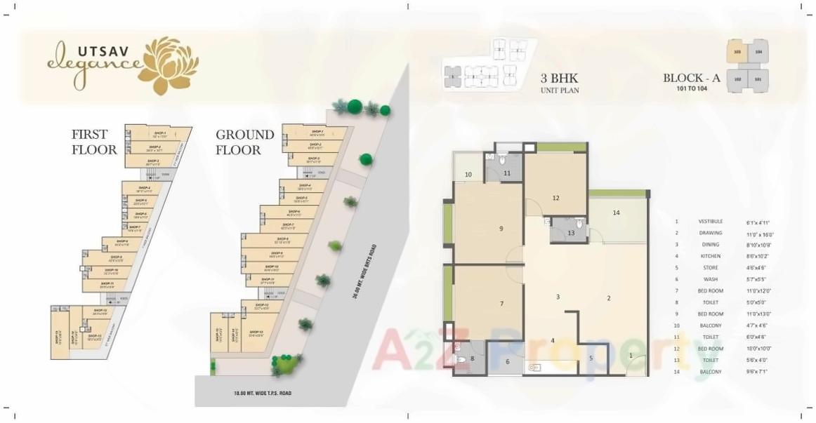 Layout of real estate project Utsav Elegance located at Vadaj, Ahmedabad, Gujarat