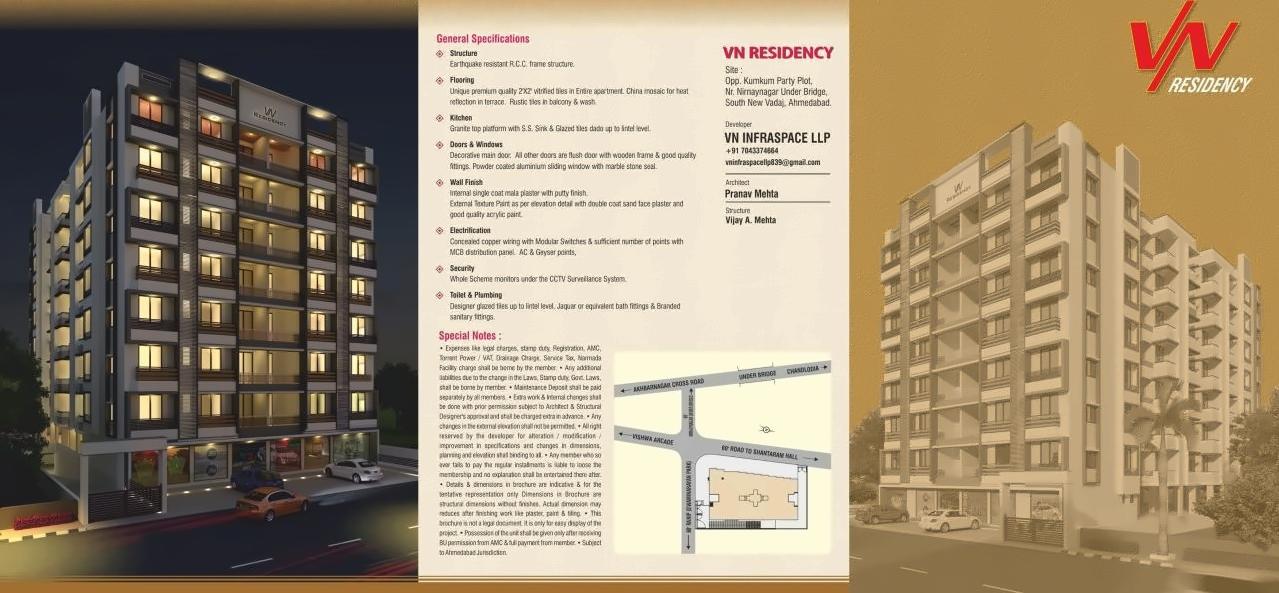 3D Elevation of real estate project V N Residency located at Vadaj, Ahmedabad, Gujarat
