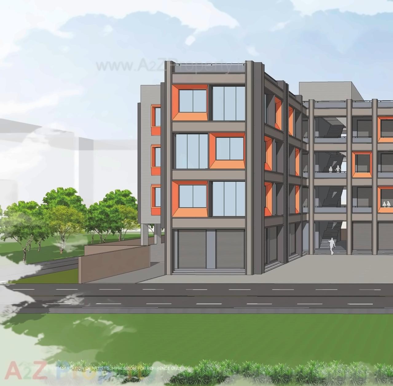 3D Elevation of real estate project V One located at Sarangpur, Ahmedabad, Gujarat