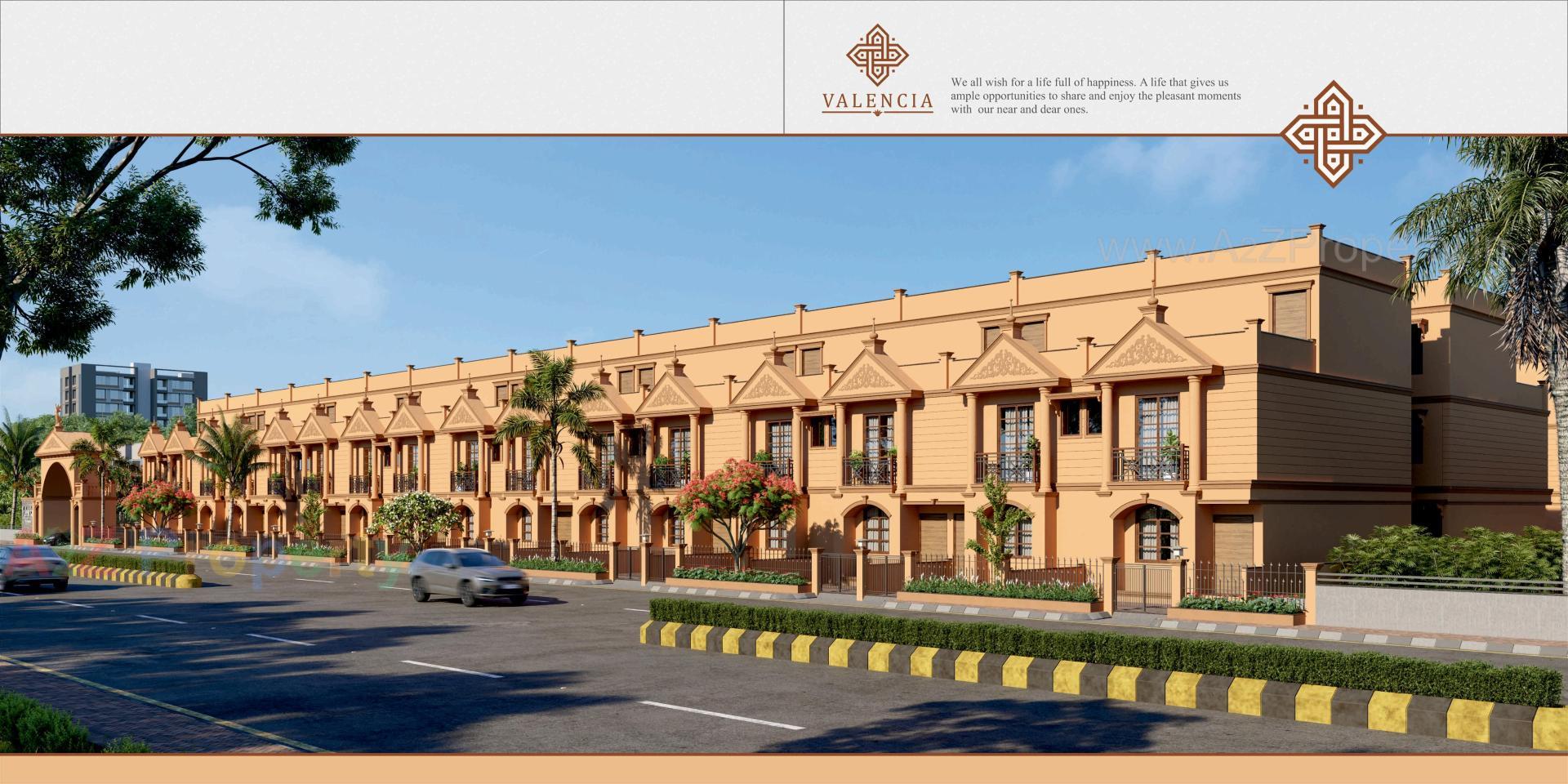 3D Elevation of real estate project Valencia located at Lambha, Ahmedabad, Gujarat