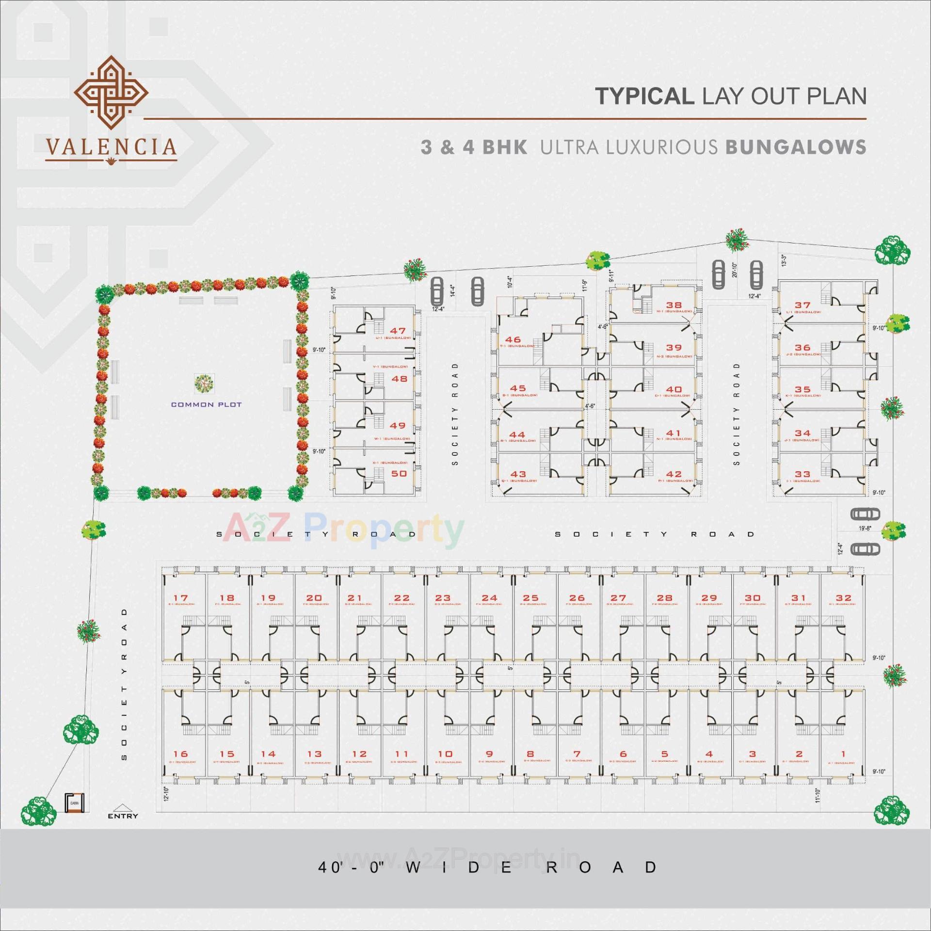 Layout of real estate project Valencia located at Lambha, Ahmedabad, Gujarat