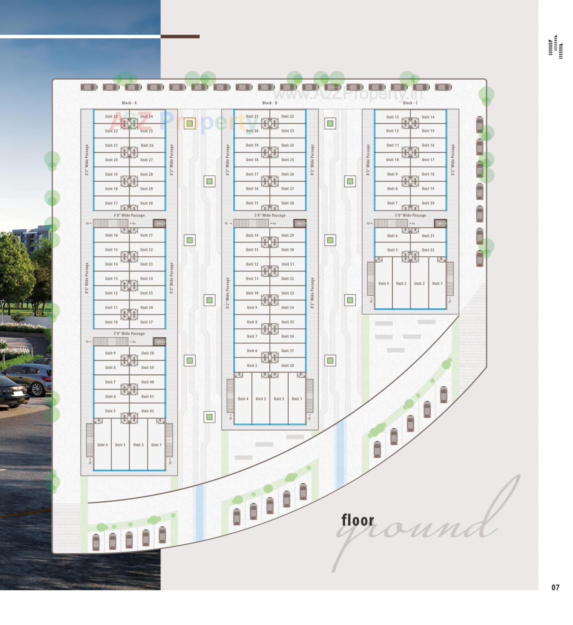 Layout of real estate project Vallabh Sky located at Hansalpur, Ahmedabad, Gujarat