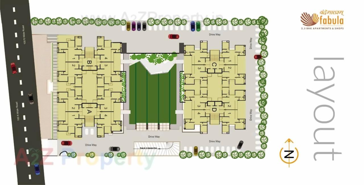 Layout of real estate project Vandematram Fabula located at Gota, Ahmedabad, Gujarat