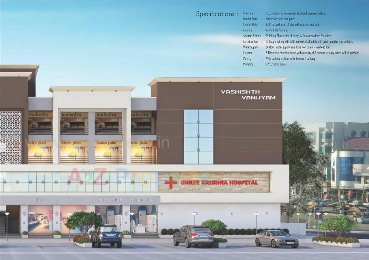 3D Elevation of real estate project Vashishth Vanijyam located at Aslali, Ahmedabad, Gujarat