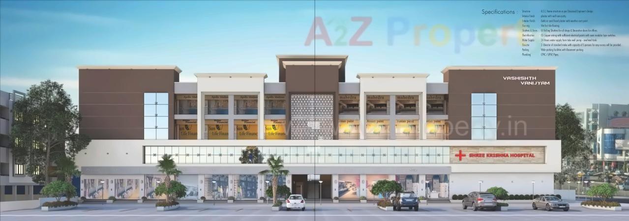 3D Elevation of real estate project Vashishth Vanijyam located at Aslali, Ahmedabad, Gujarat