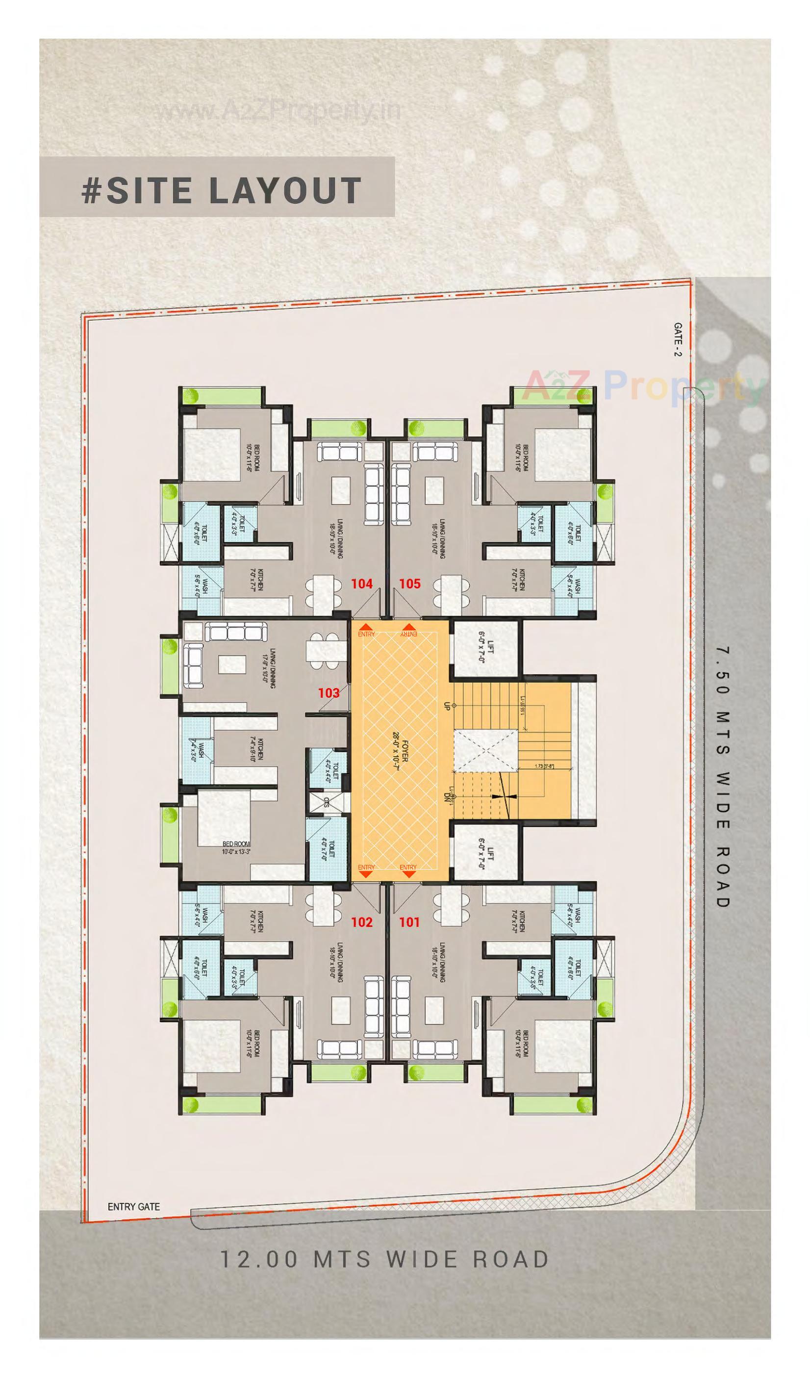 Layout of real estate project Vatsal Residency located at Ghuma, Ahmedabad, Gujarat