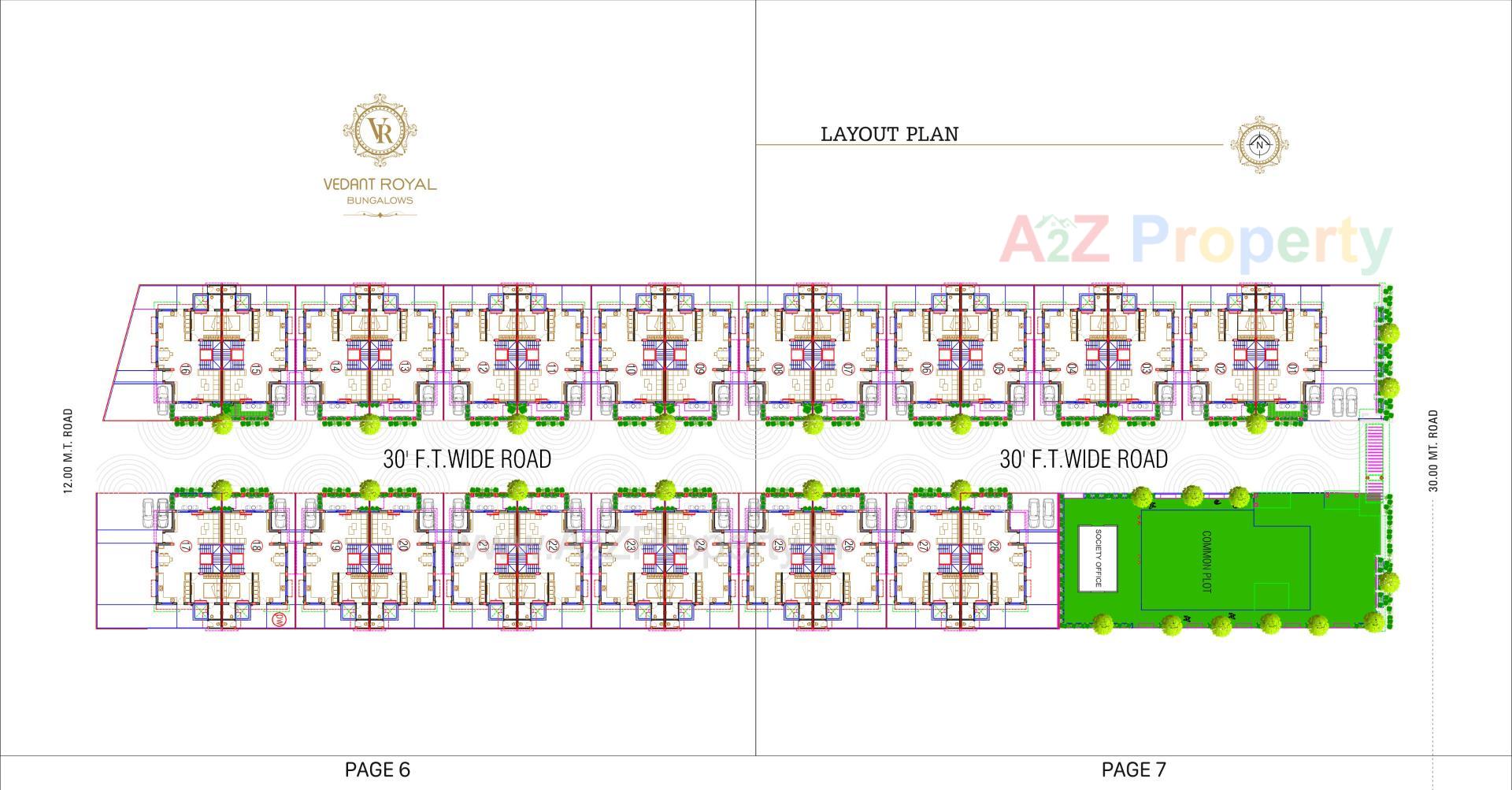 Layout of real estate project Vedant Royal Bungalows located at Vastral, Ahmedabad, Gujarat