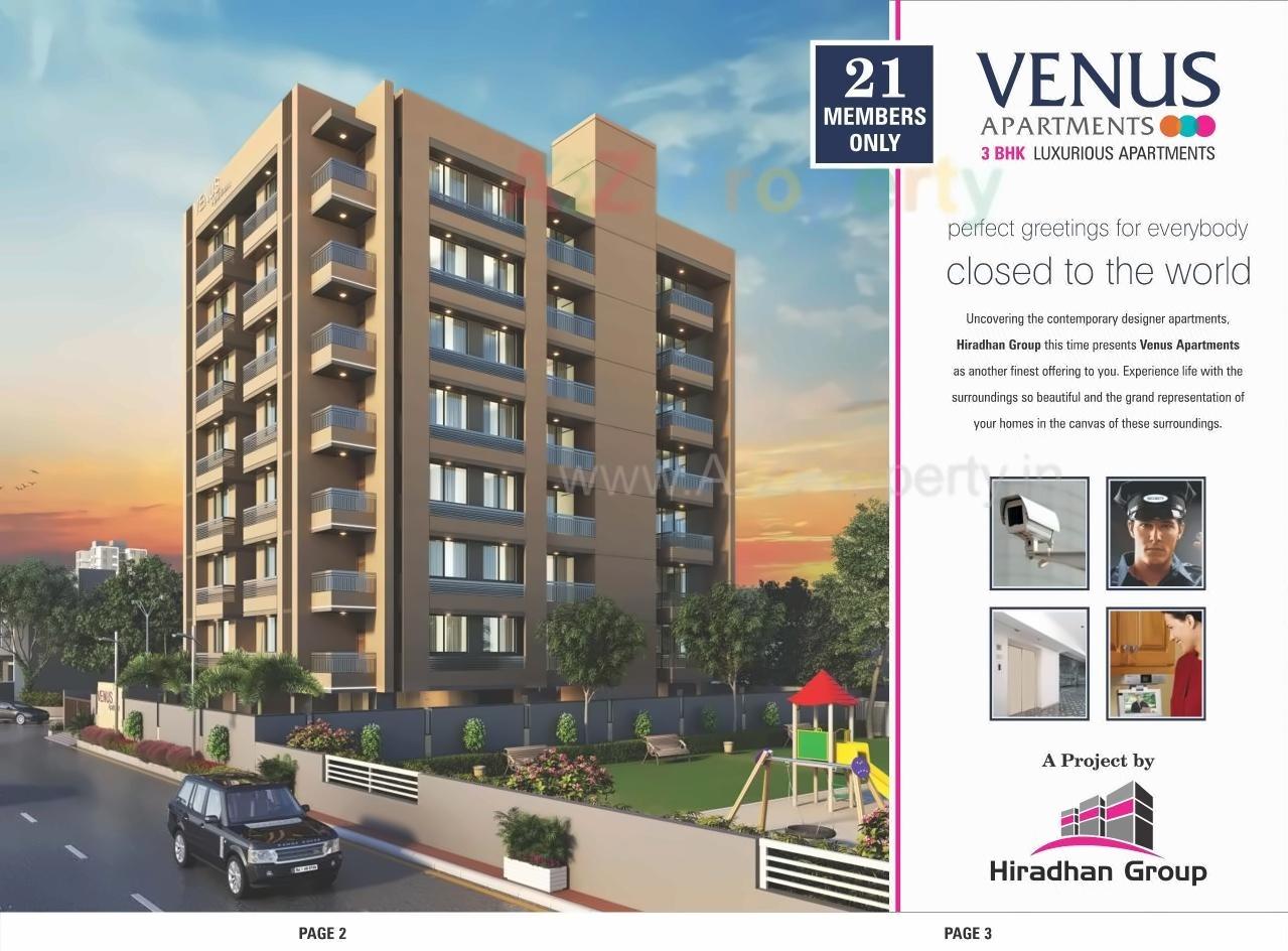 3D Elevation of real estate project Venus Apartment located at Thaltej, Ahmedabad, Gujarat