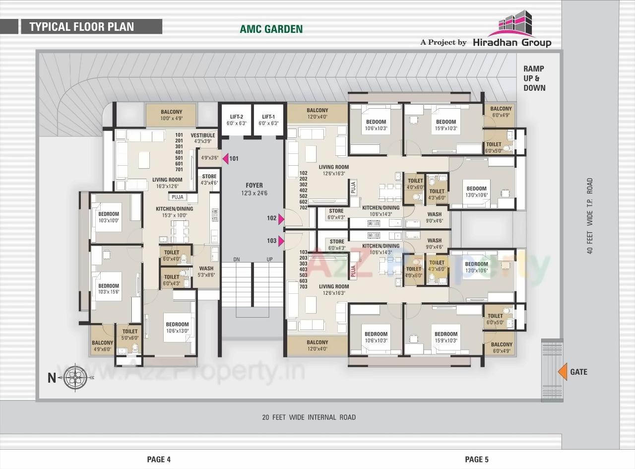 Layout of real estate project Venus Apartment located at Thaltej, Ahmedabad, Gujarat