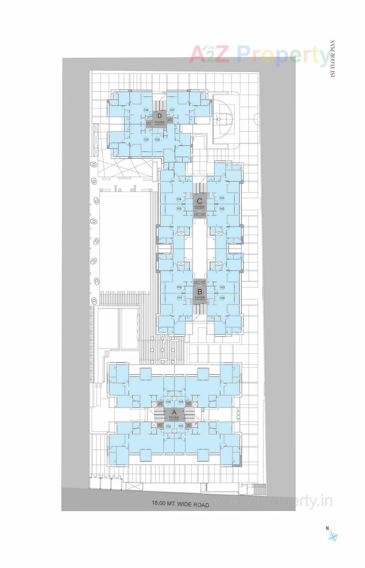1stfloorplan of real estate project Vertis located at Sola, Ahmedabad, Gujarat