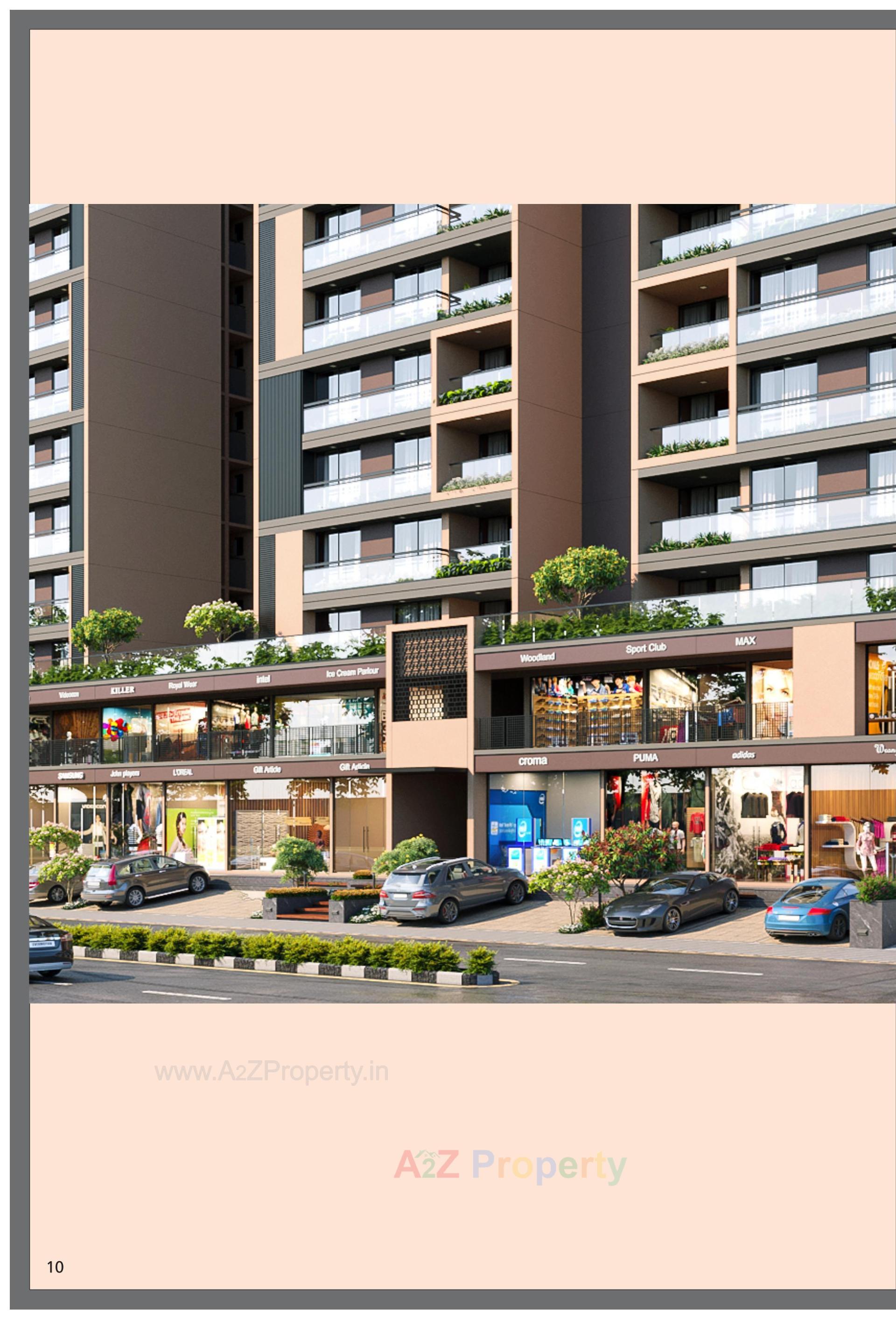 3D Elevation of real estate project Viaan Skyrise located at Vinzol, Ahmedabad, Gujarat